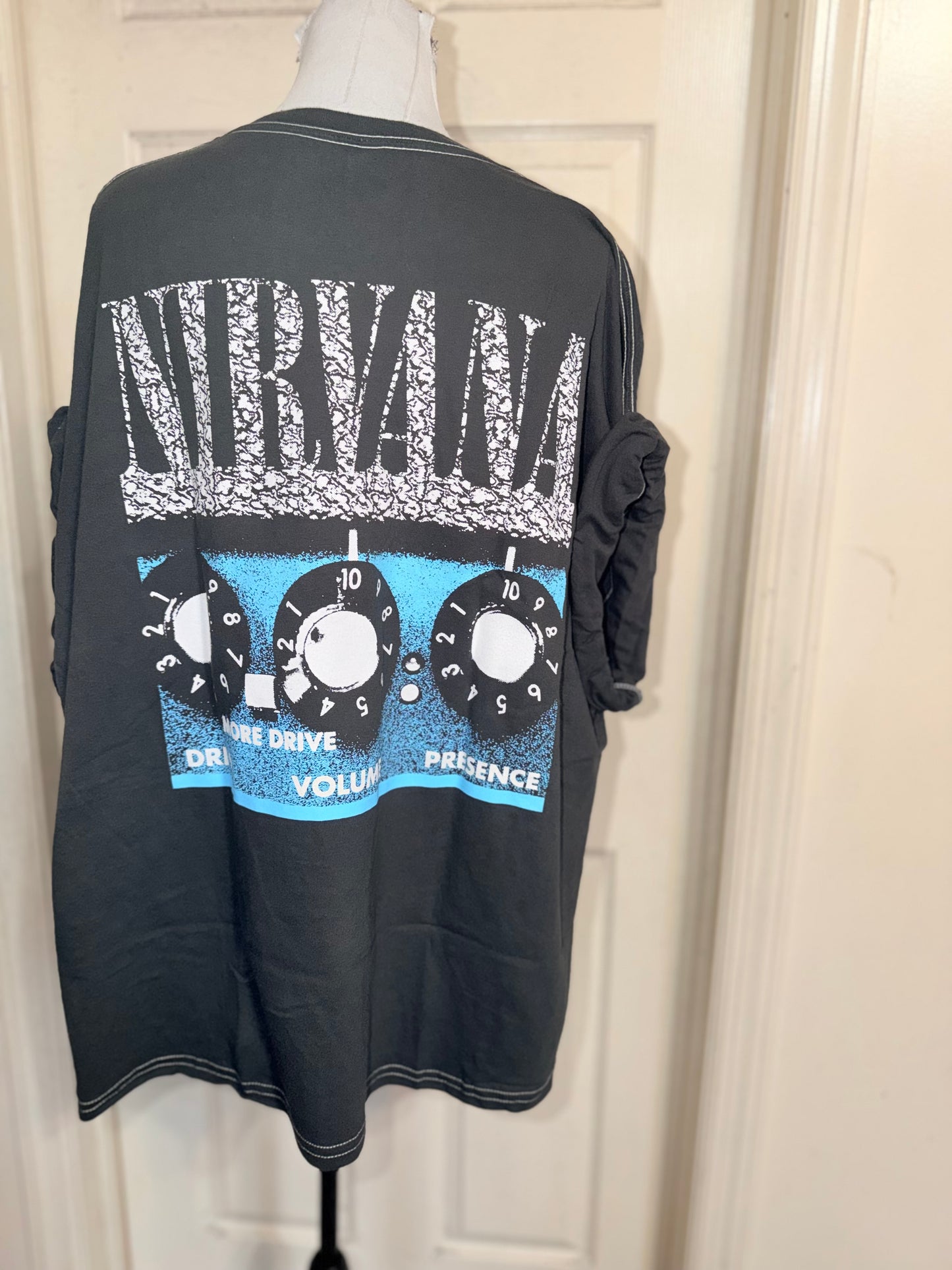 Nirvana Double Sided Oversized Distressed Tee