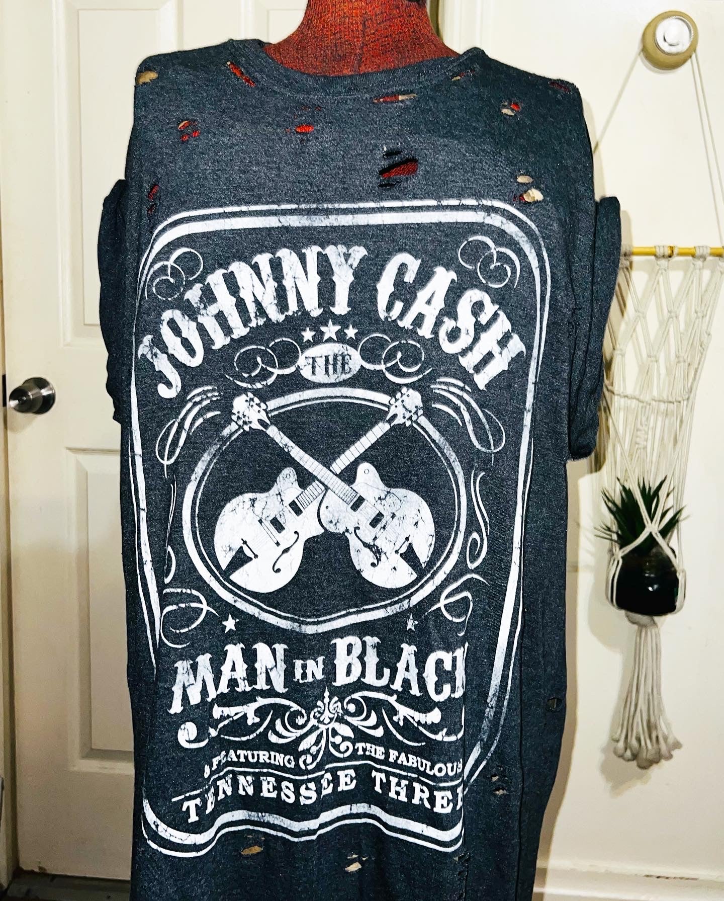 Johnny Cash Oversized Distressed Tee