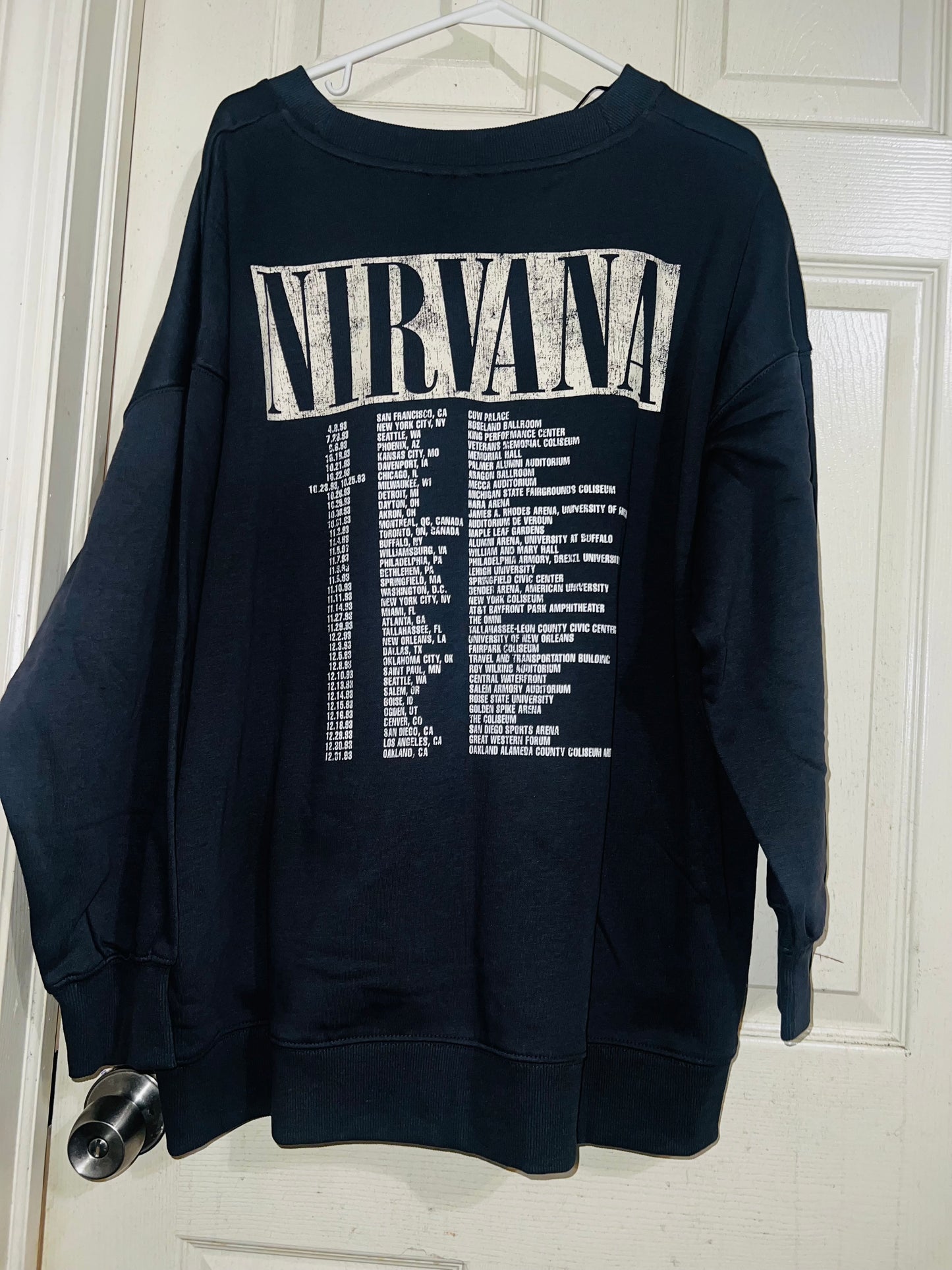 Nirvana Oversized Double Sided Distressed Sweatshirt