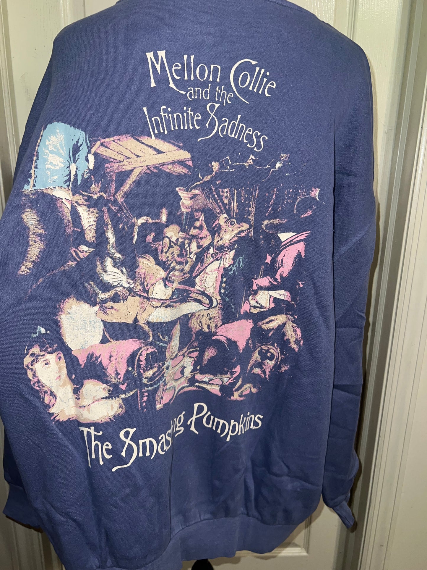 The Smashing Pumpkins Double Sided Oversized Distressed Sweatshirt