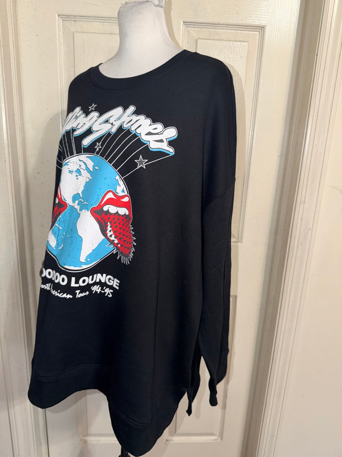 The Rolling Stones Double Sided Oversized Distressed Sweatshirt