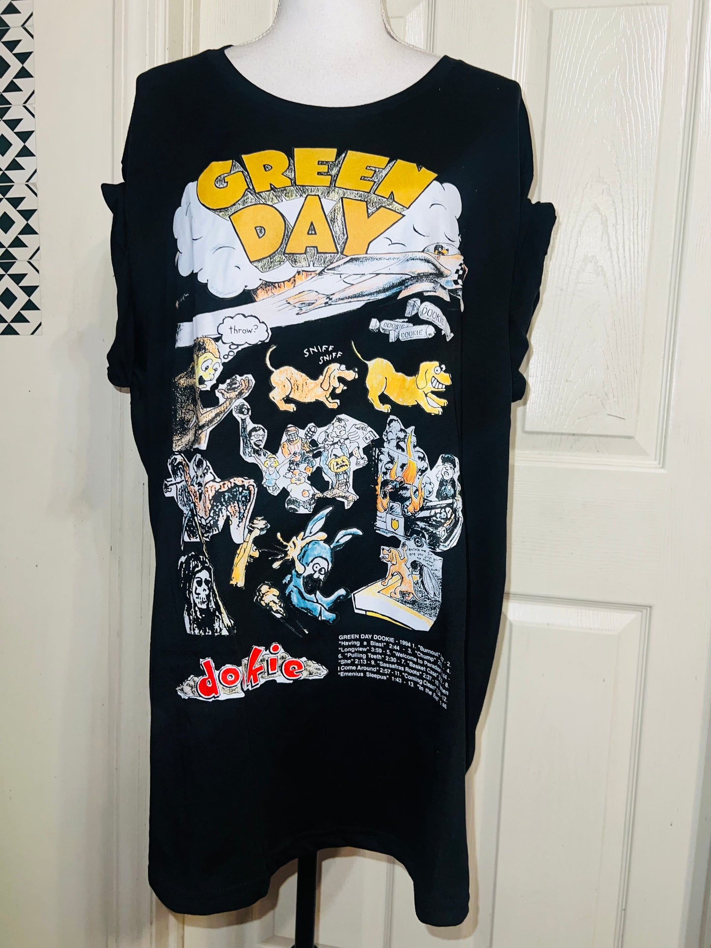 Green Day Oversized Distressed Tee