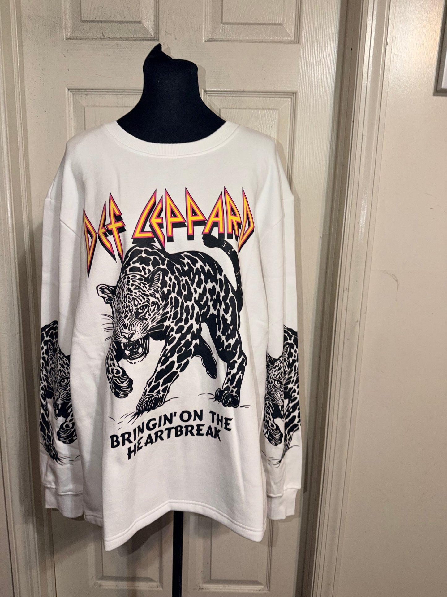 Def Leppard Oversized Distressed Sweatshirt