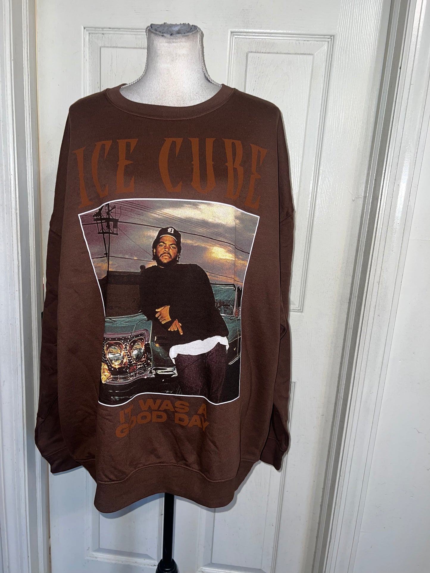 Ice Cube Oversized Distressed Sweatshirt