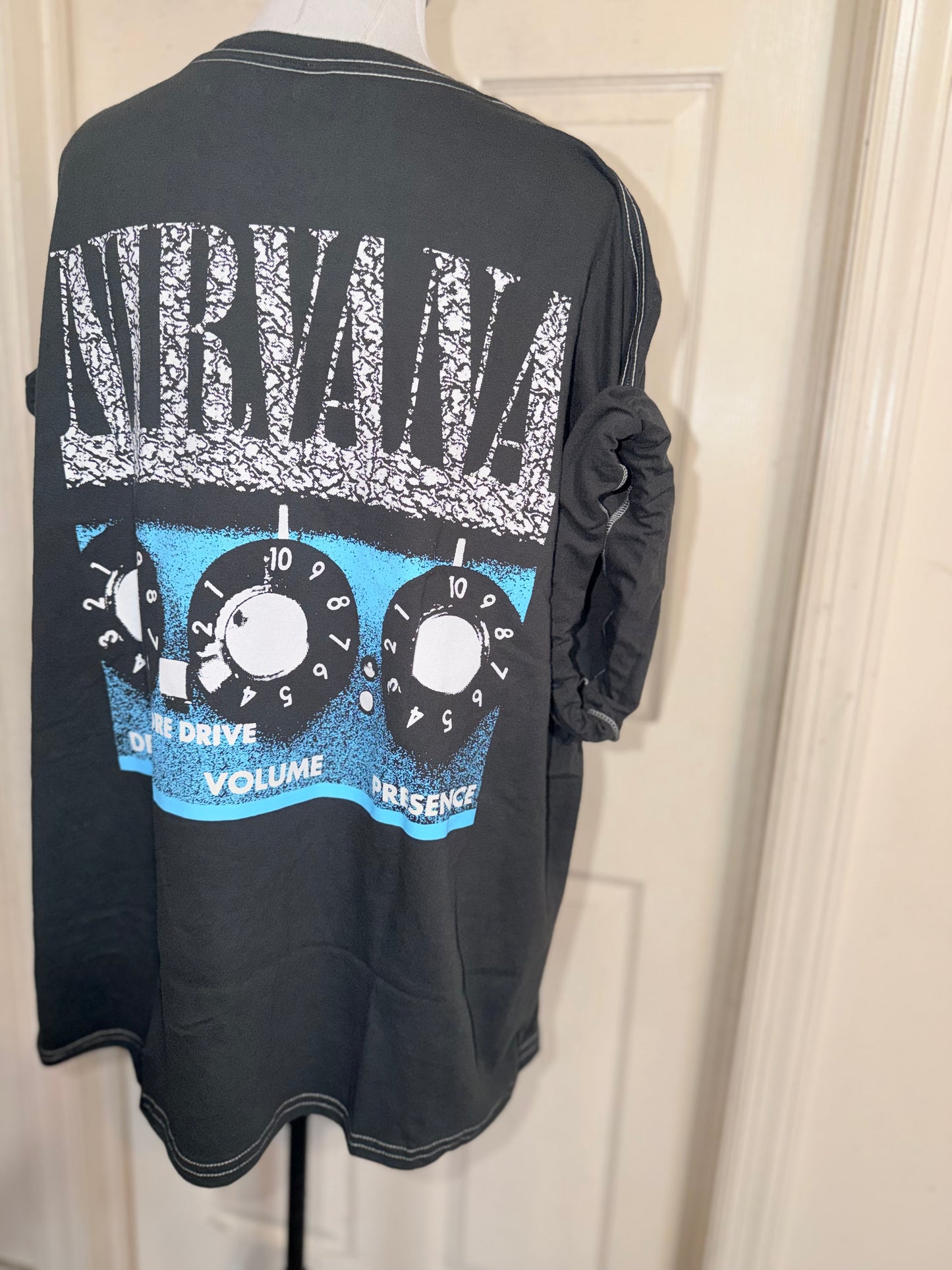 Nirvana Double Sided Oversized Distressed Tee