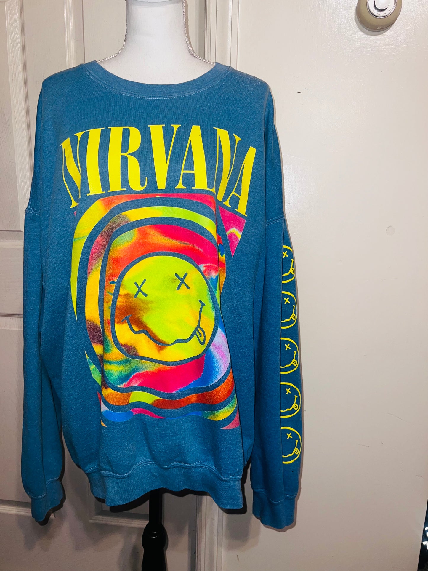 Nirvana Oversized Distressed Sweatshirt