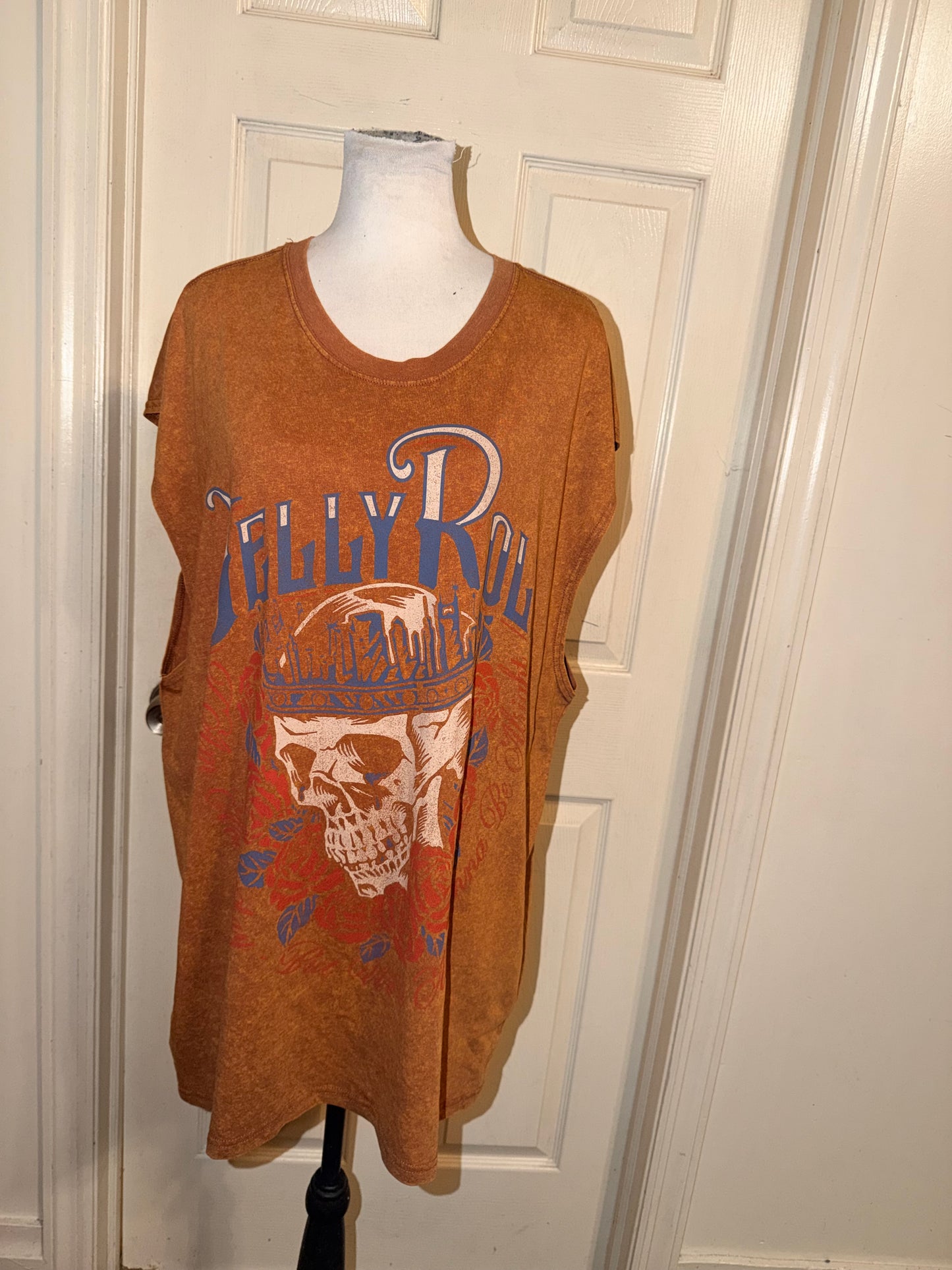 Jelly Roll Double Sided Oversized Distressed Tank