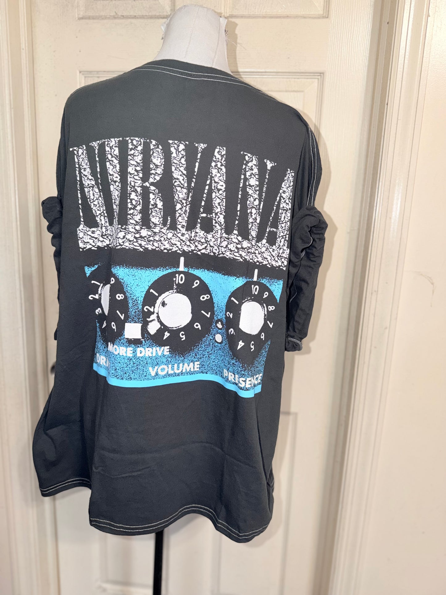 Nirvana Double Sided Oversized Distressed Tee