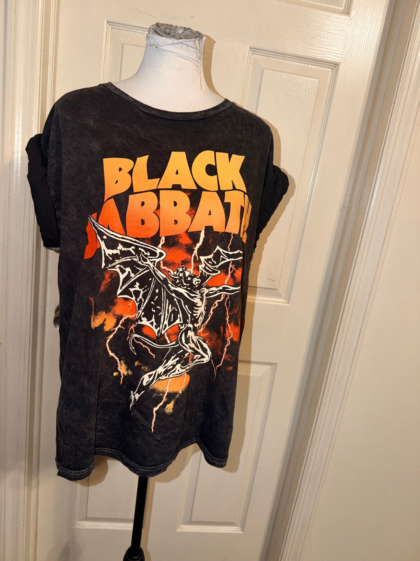 Black Sabbath Double Sided Oversized Distressed Tee
