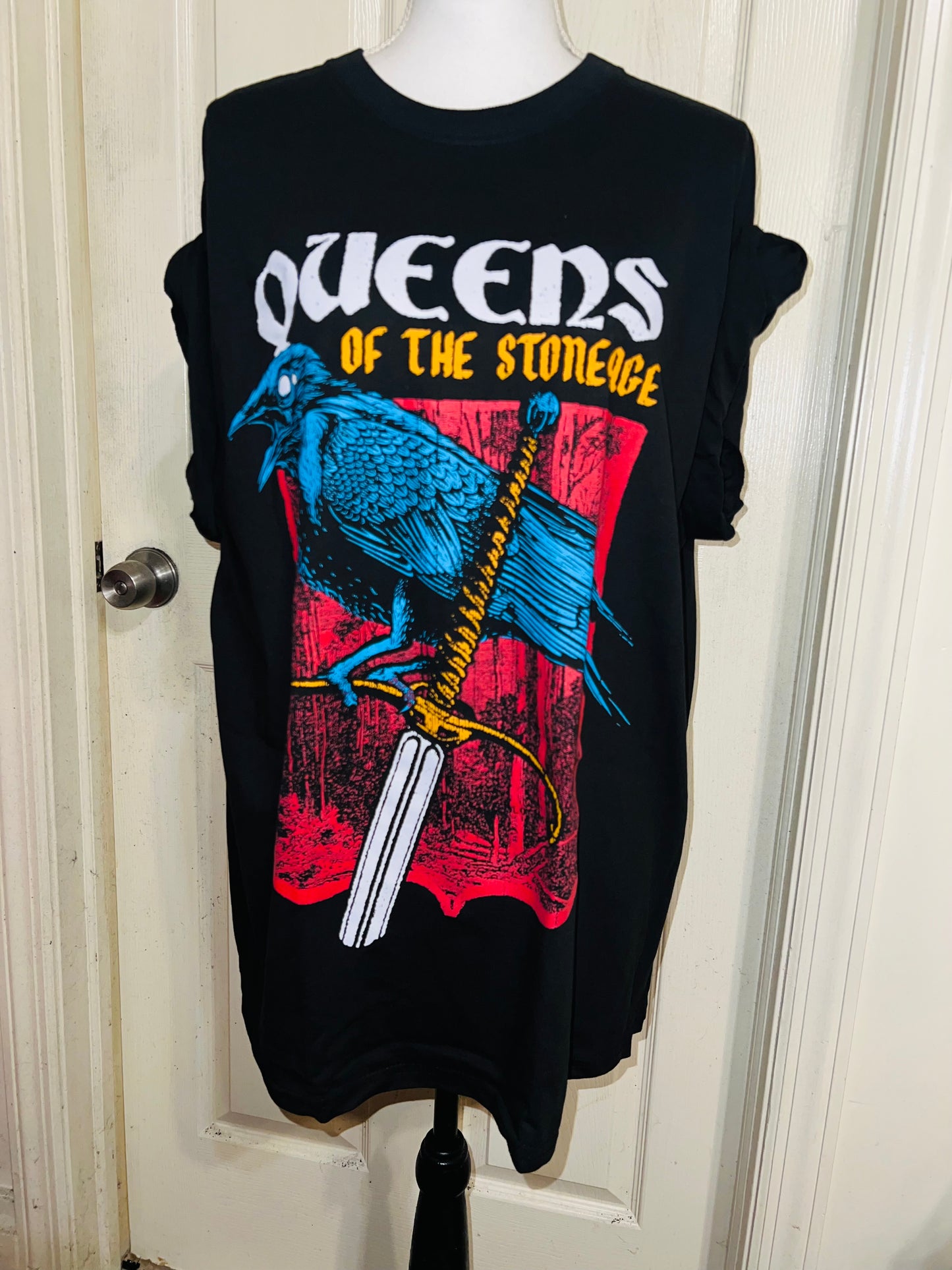 Queens of the Stoneage Oversized Distressed T-Shirt