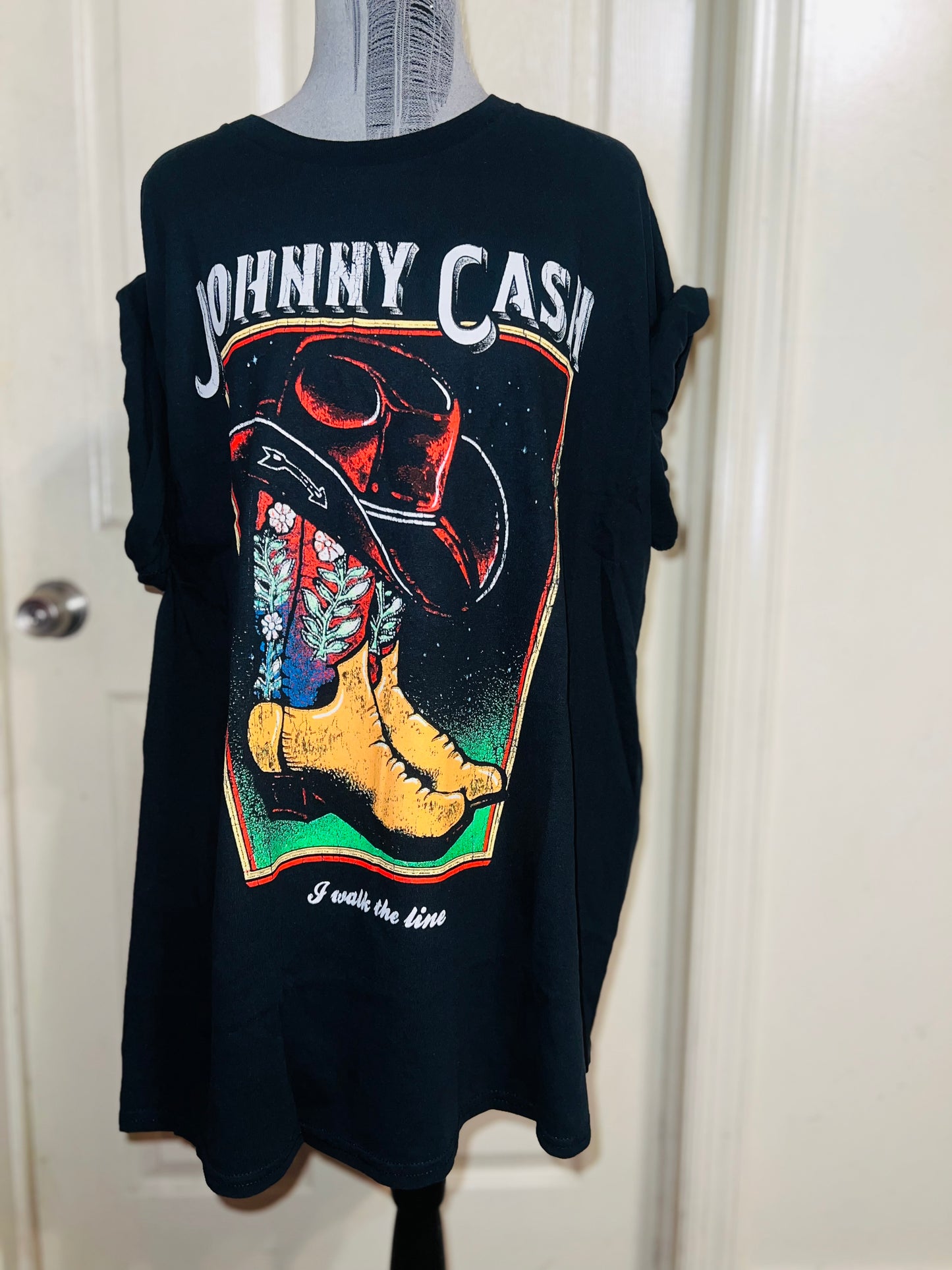 Johnny Cash Oversized Distressed Tee