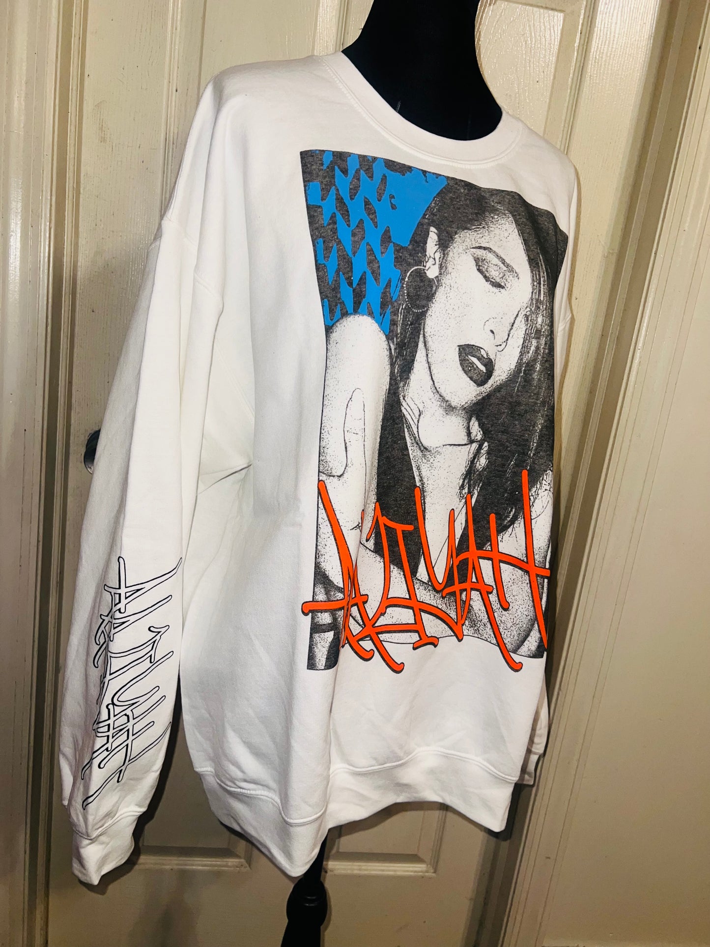 Aaliyah Oversized Distressed Sweatshirt