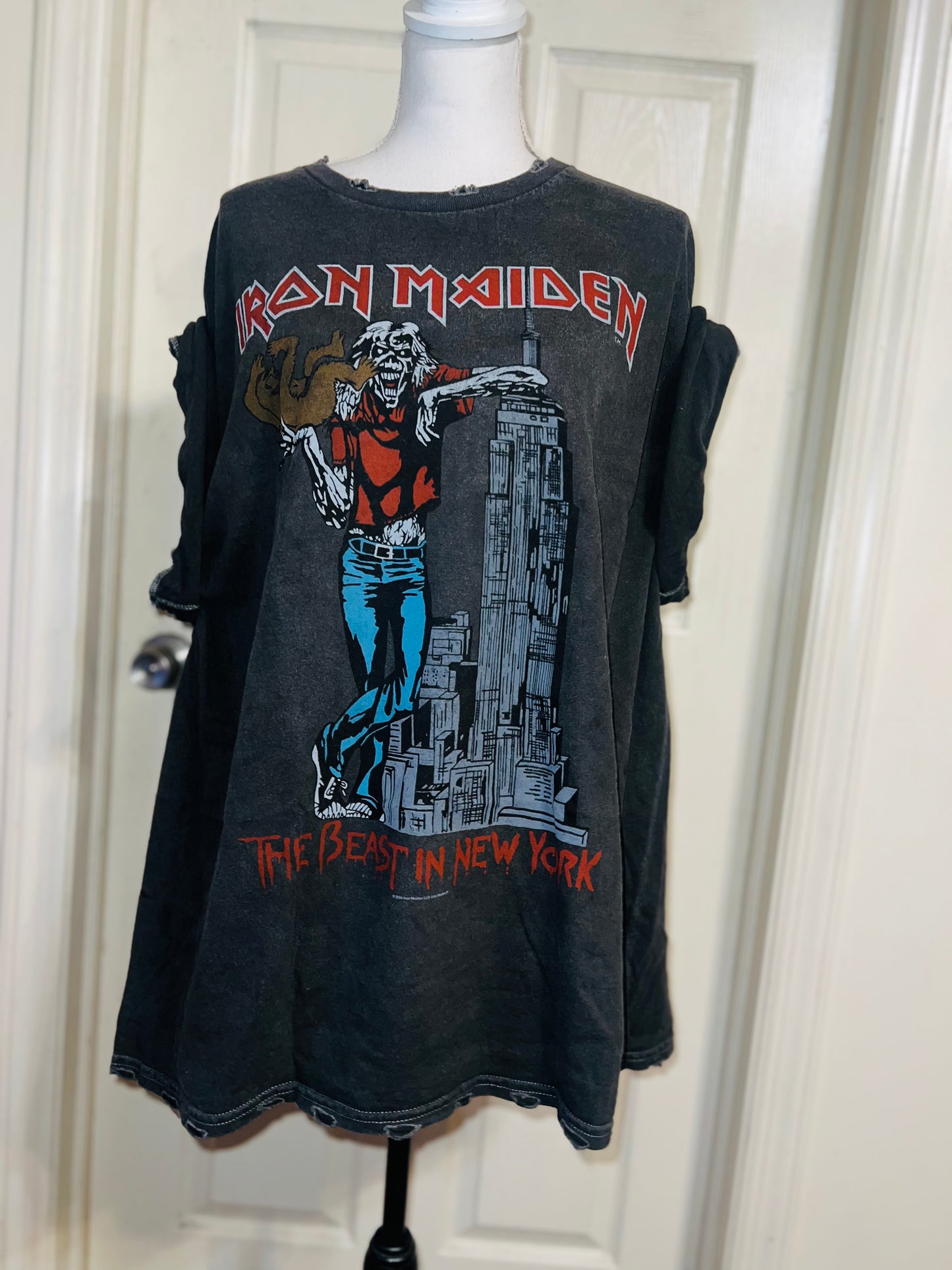 Iron Maiden Double Sided Oversized Distressed Tee