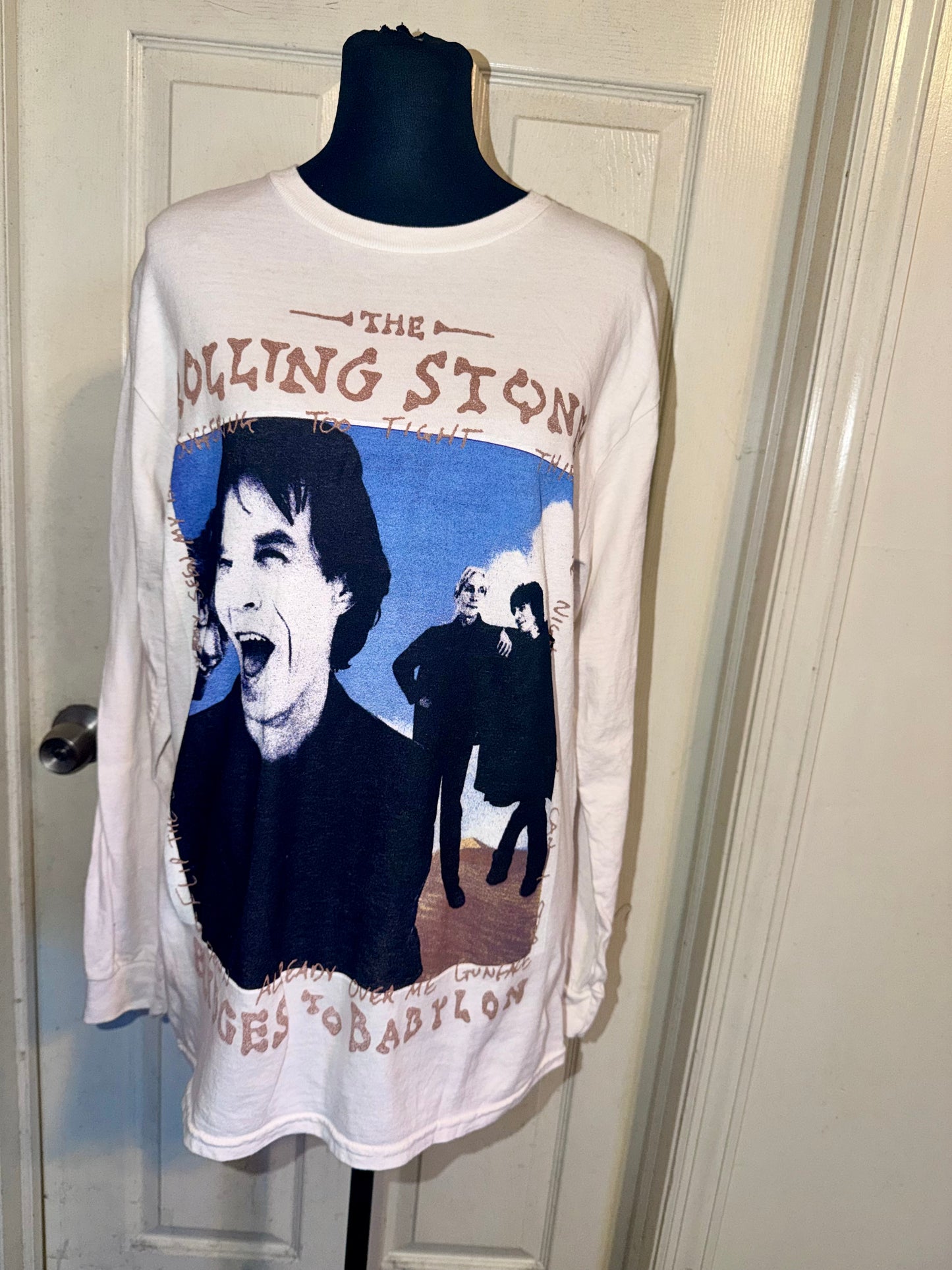 The Rolling Stones Oversized Distressed Long Sleeve Tee