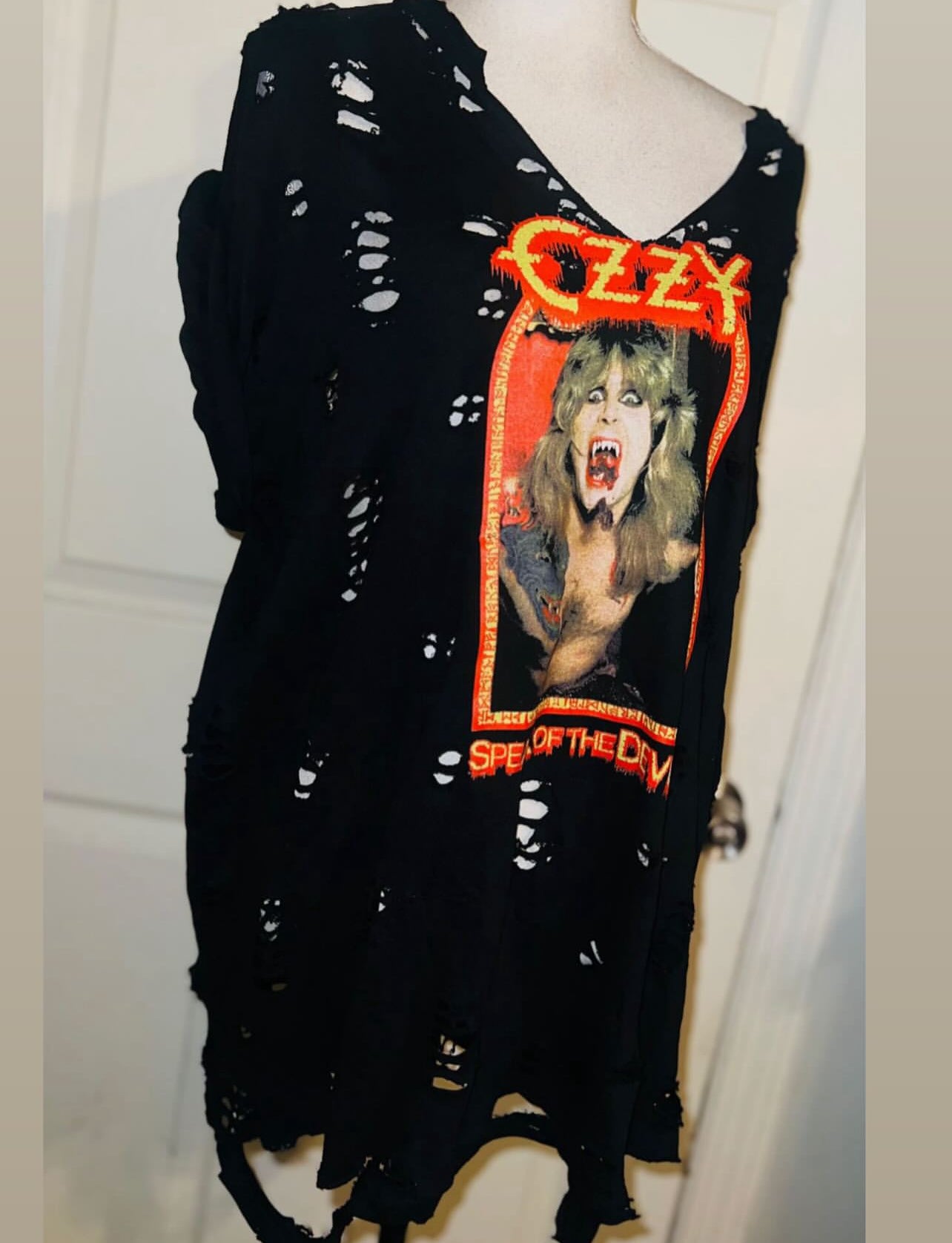 Ozzy Osbourne Double Sided Oversized Distressed Tee