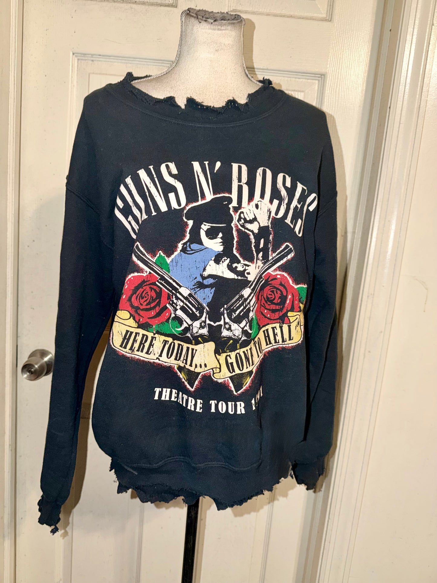 Guns N’ Roses Oversized Distressed Sweatshirt