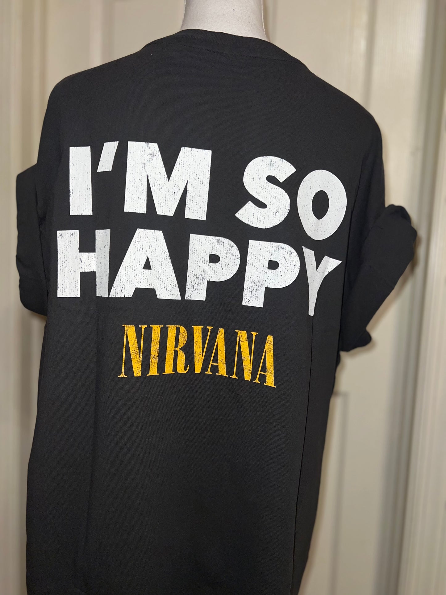 Nirvana Double Sided Oversized Distressed Tee