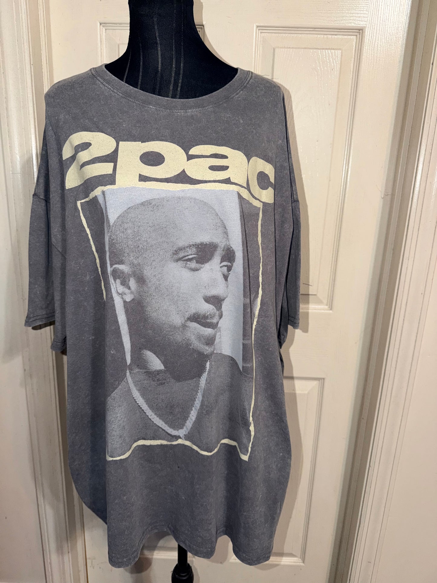 Tupac Double Sided Oversized Distressed Tee