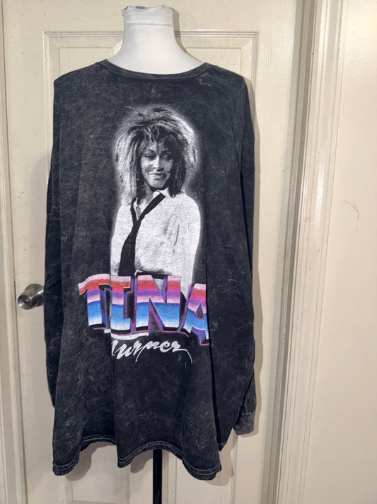 Tina Turner Oversized Distressed Long Sleeve Tee