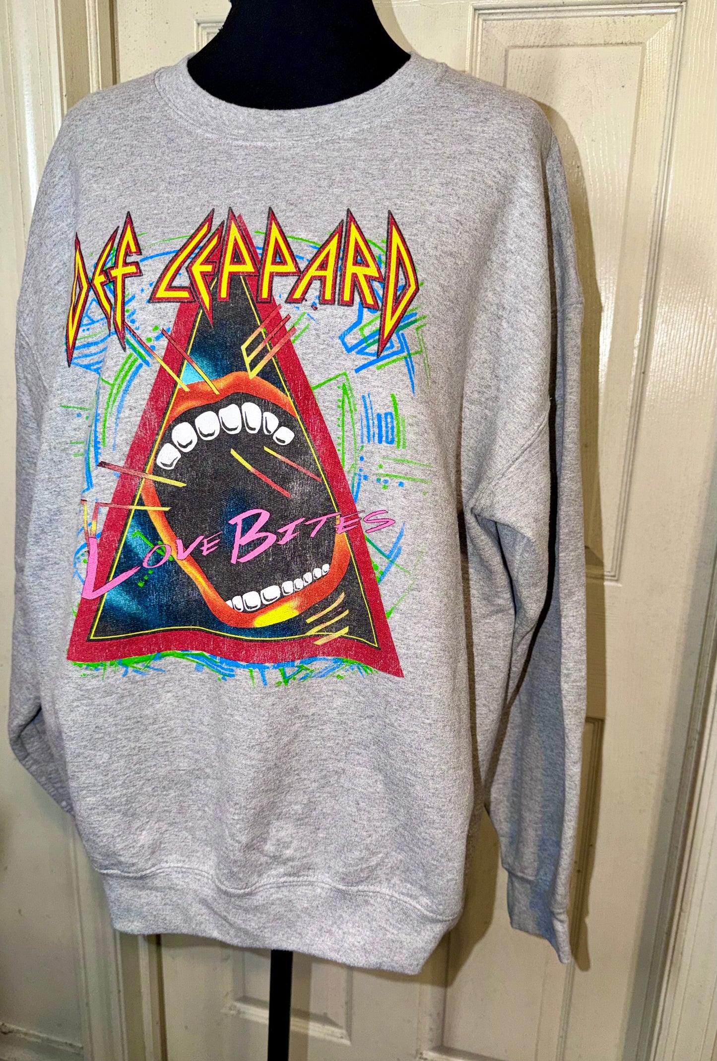 Def Leppard Oversized Distressed Sweatshirt