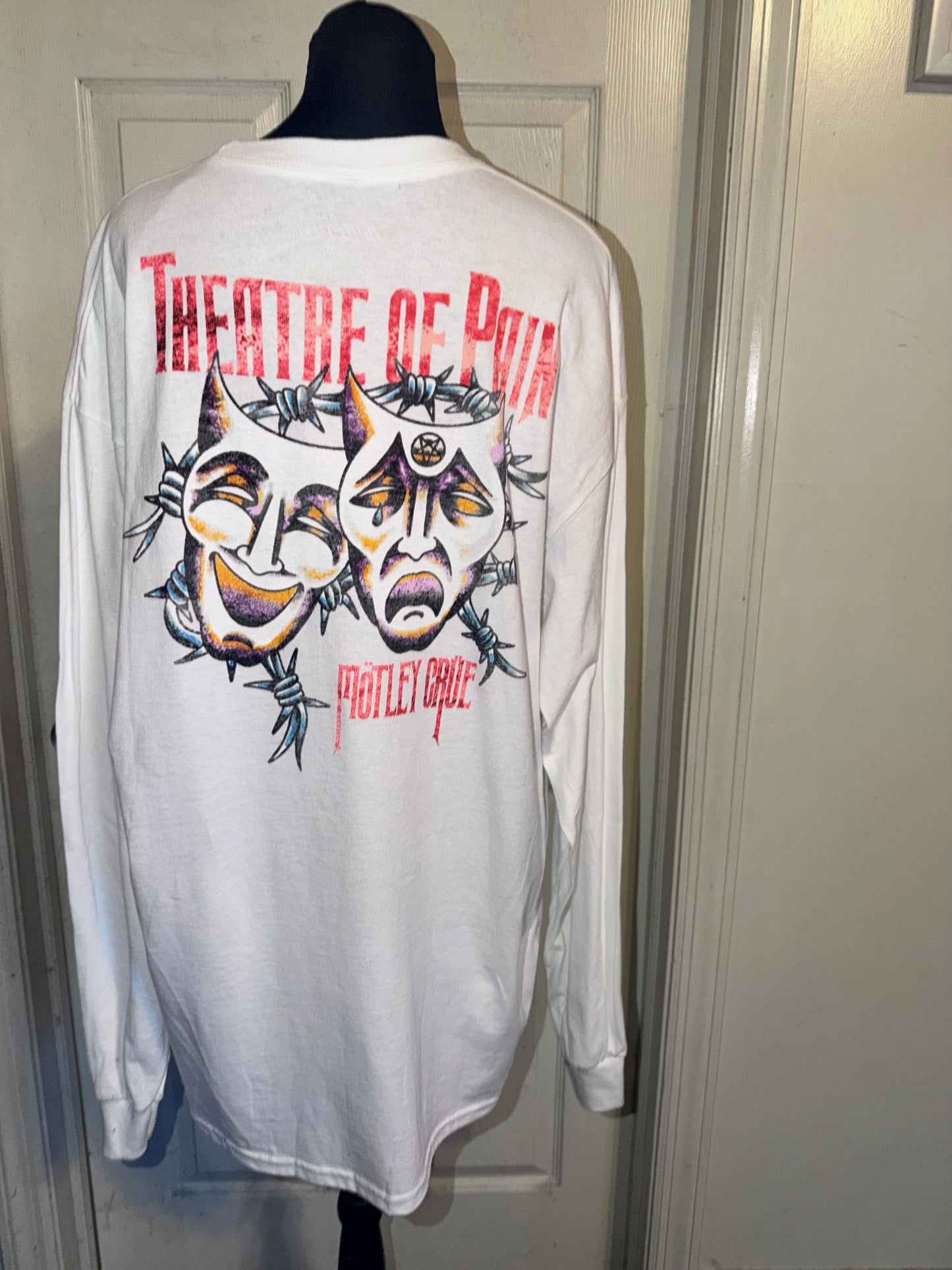 Motley Crue Double Sided Oversized Distressed Long Sleeve Tee