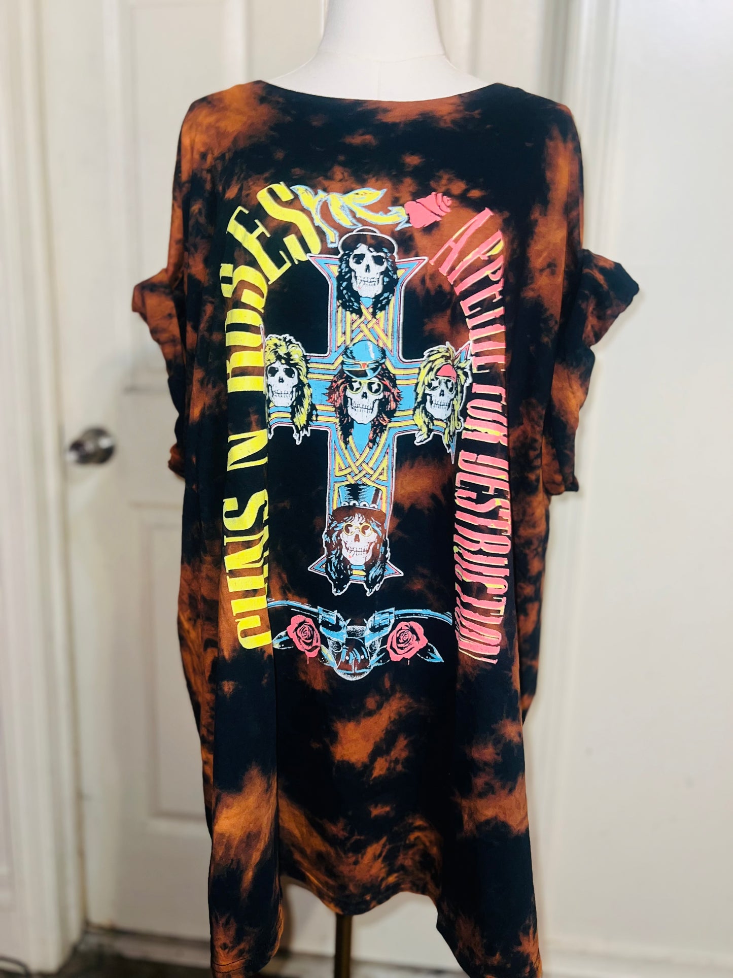 Guns N’ Roses Bleached Oversized Distressed Tee/Dress