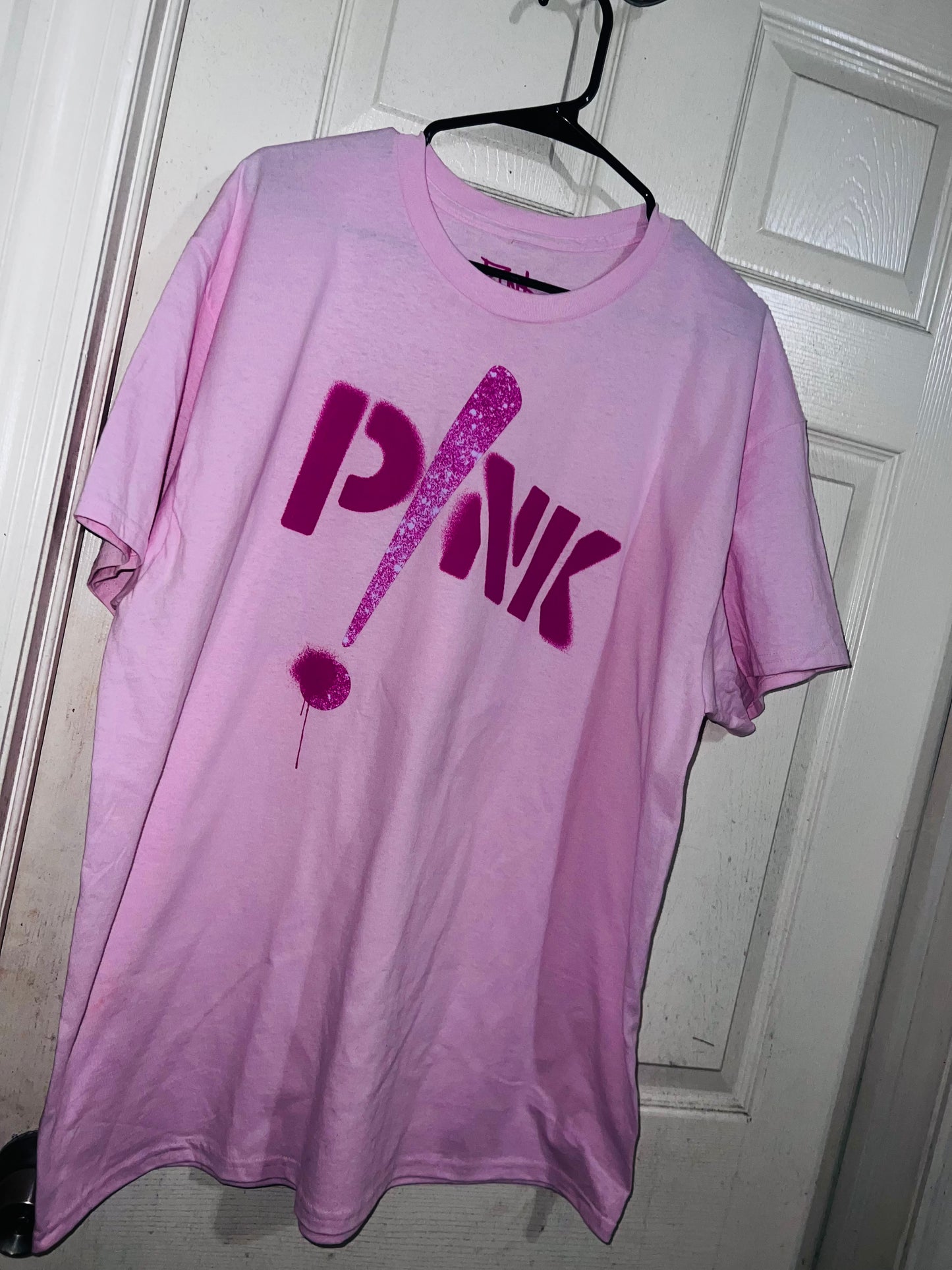 P!NK Double Sided Oversized Distressed Tee