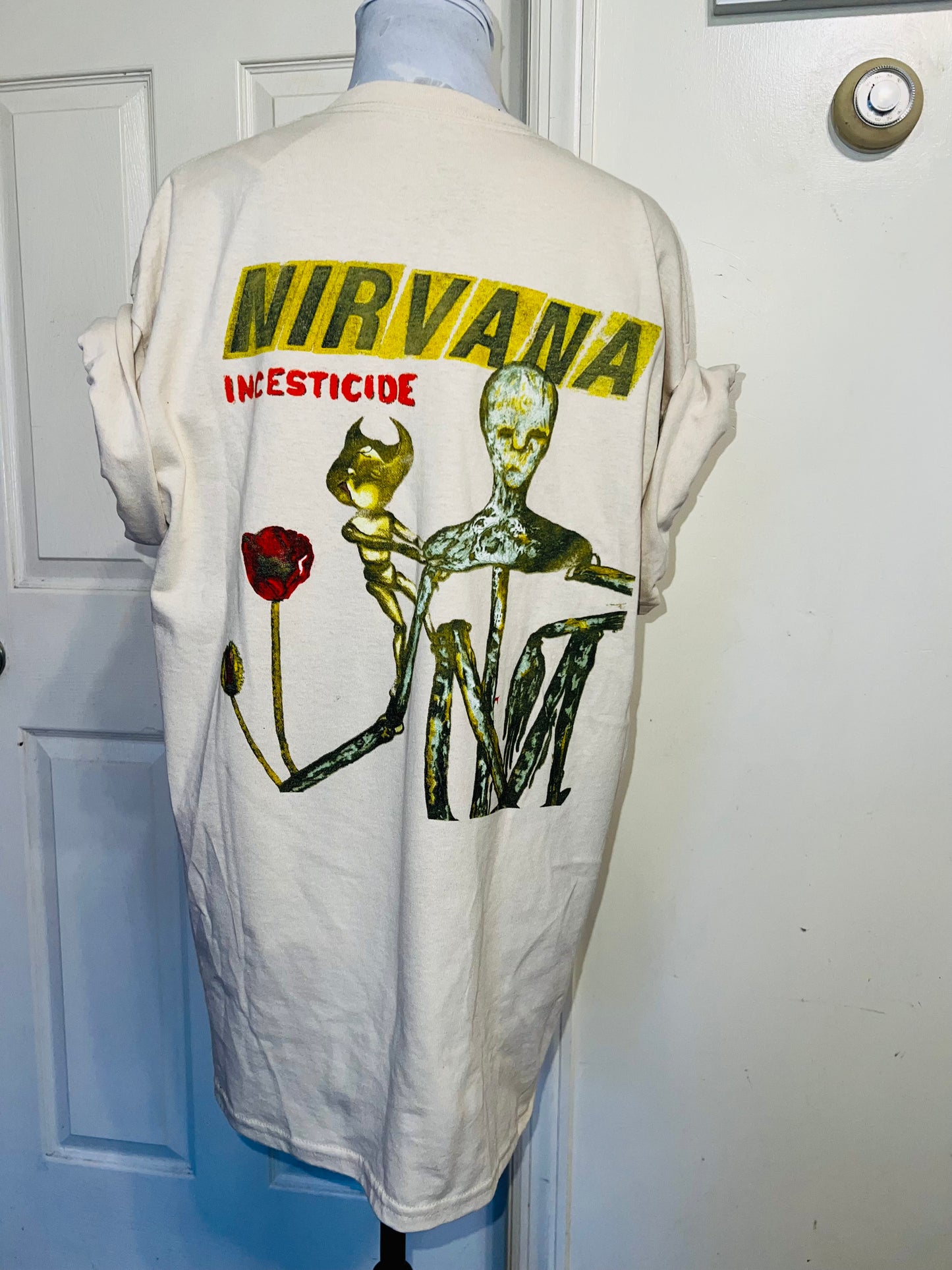 Nirvana Double Sided Oversized Distressed Tee