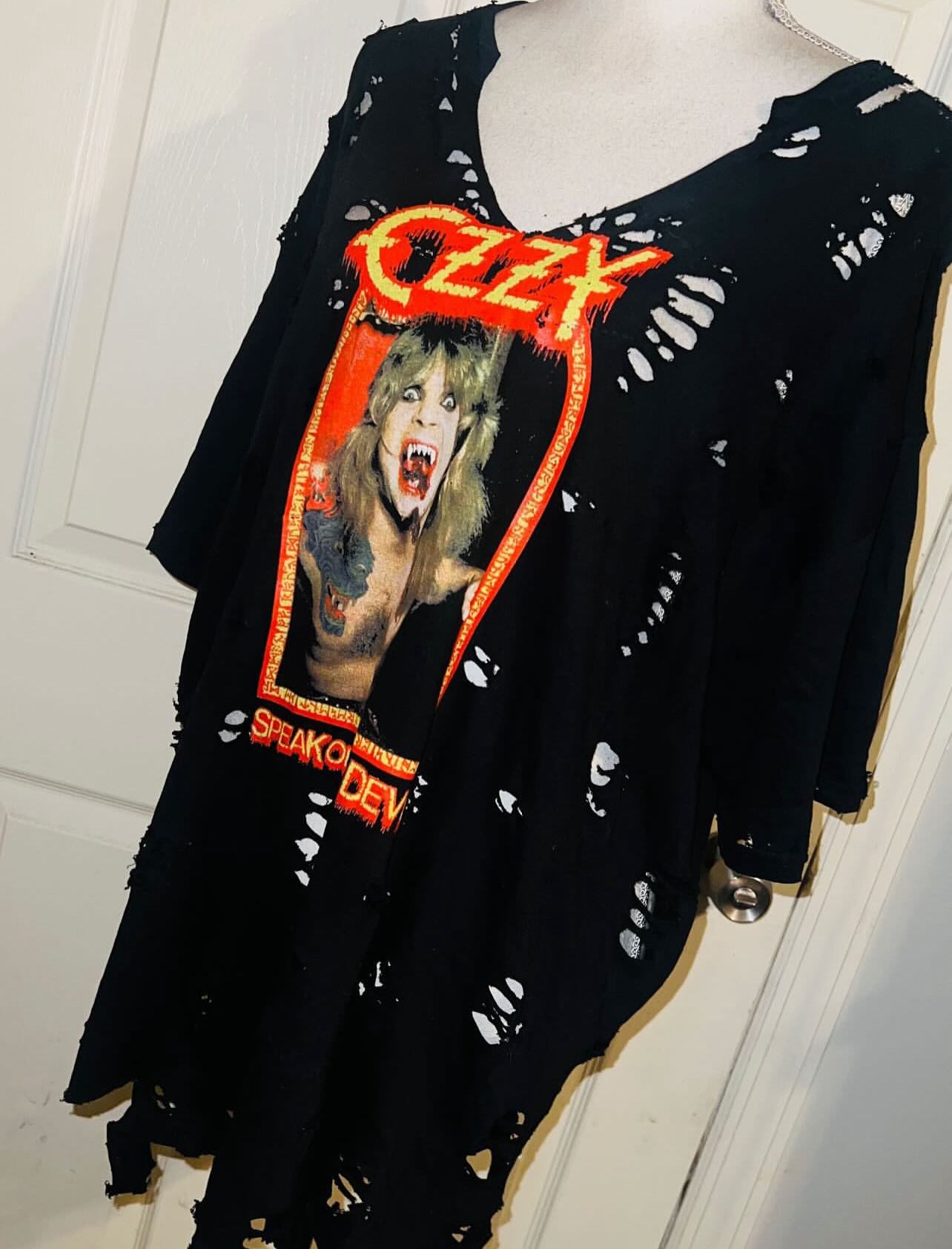 Ozzy Osbourne Double Sided Oversized Distressed Tee