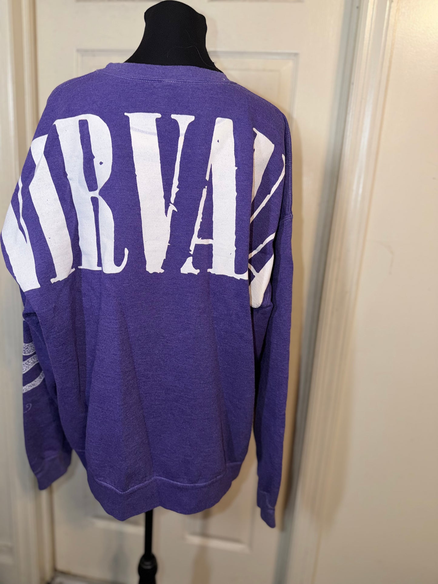 Nirvana Double Sided Oversized Distressed Sweatshirt