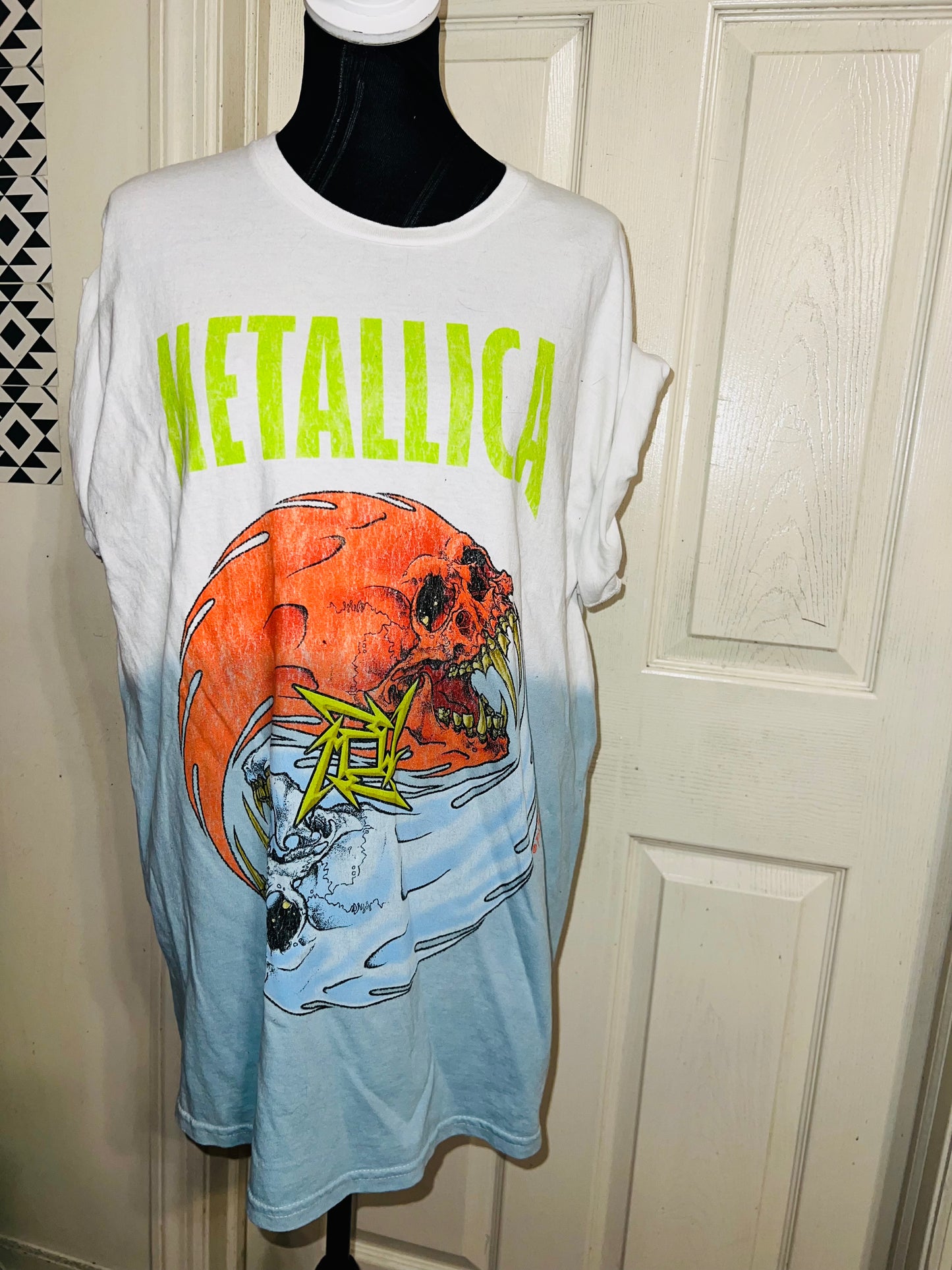 Metallica Tie Die Oversized Distressed Tee