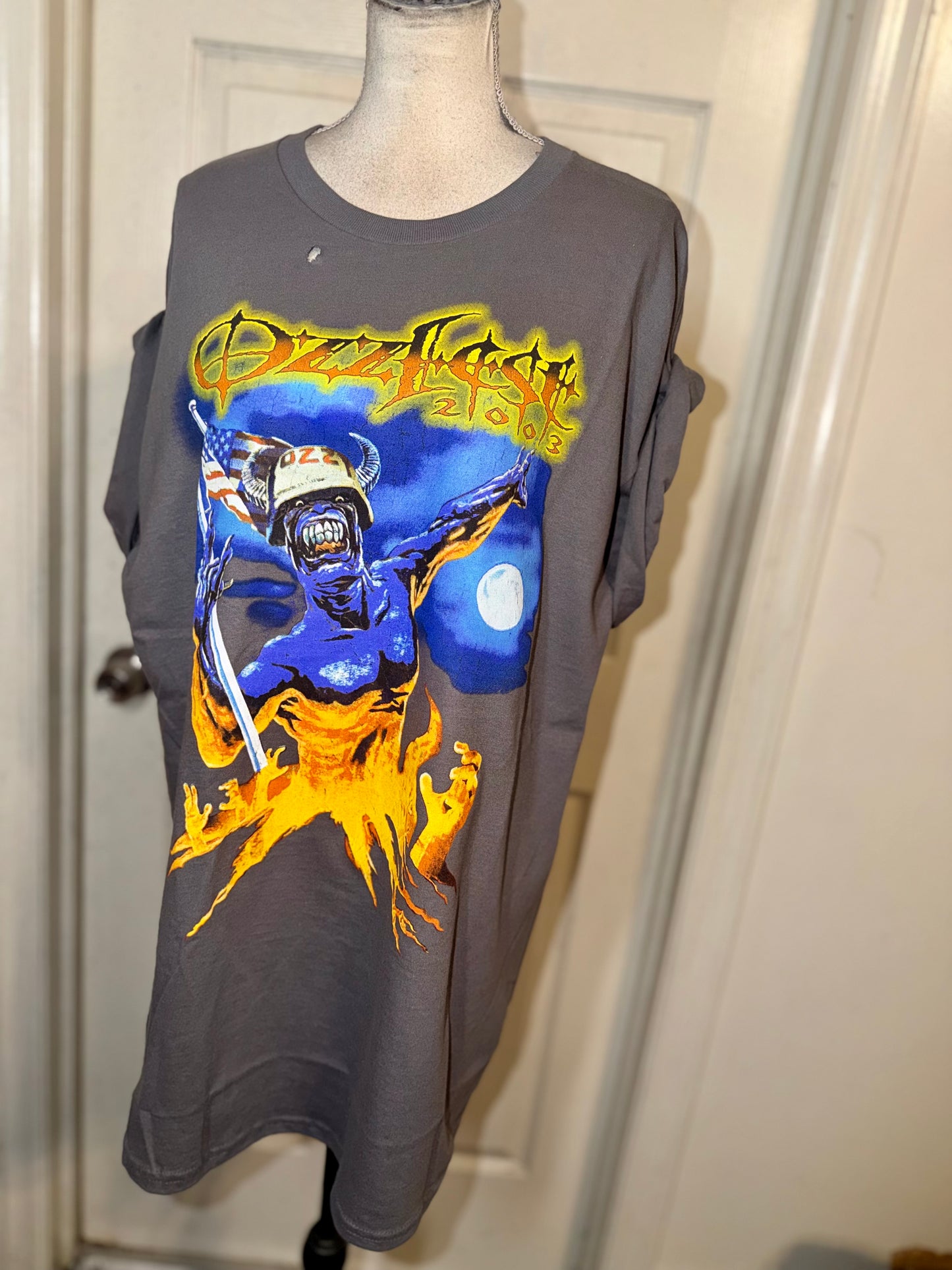 Ozzy Osbourne Ozzfest Double Sided Oversized Distressed Tee