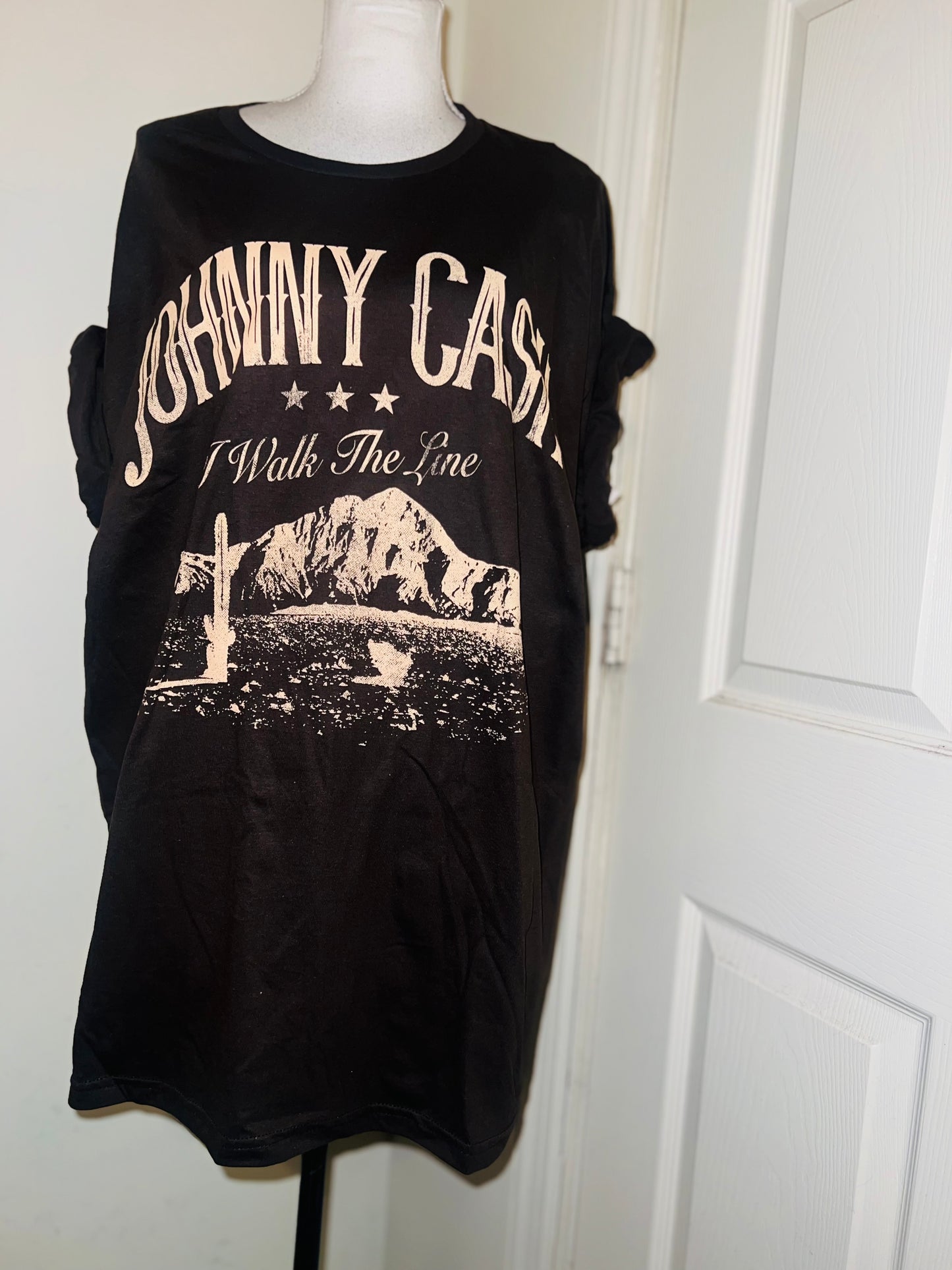 Johnny Cash Oversized Distressed Tee