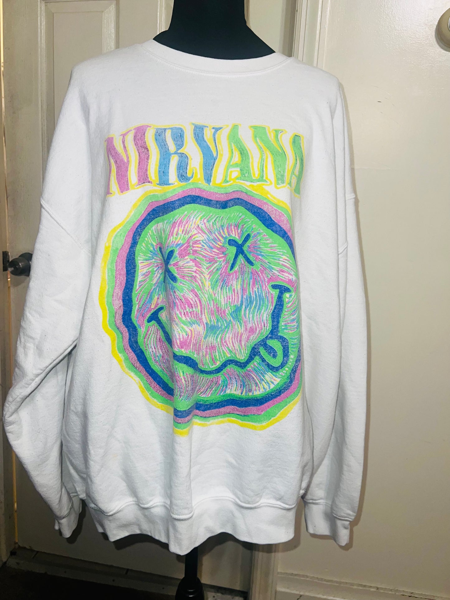 Nirvana Oversized Distressed Sweatshirt