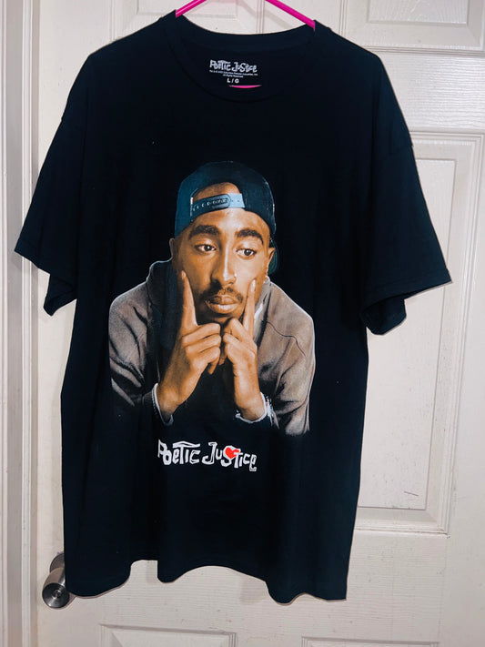 Tupac Poetic Justice Oversized Distressed Tee