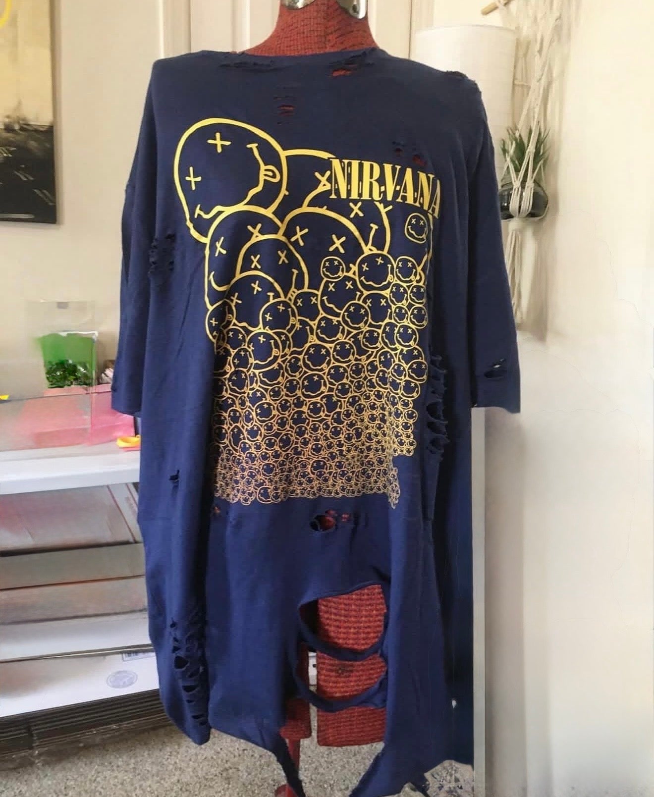 Nirvana Oversized Distressed Tee