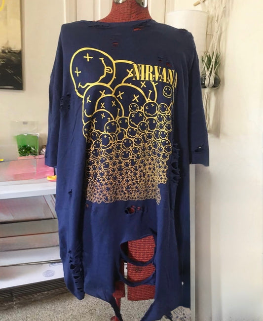 Nirvana Oversized Distressed Tee