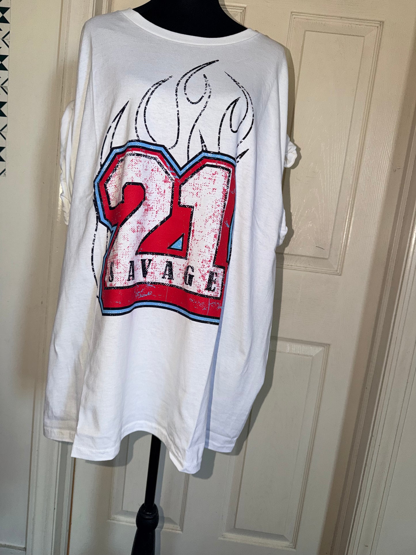 21 Savage Oversized Distressed Tee