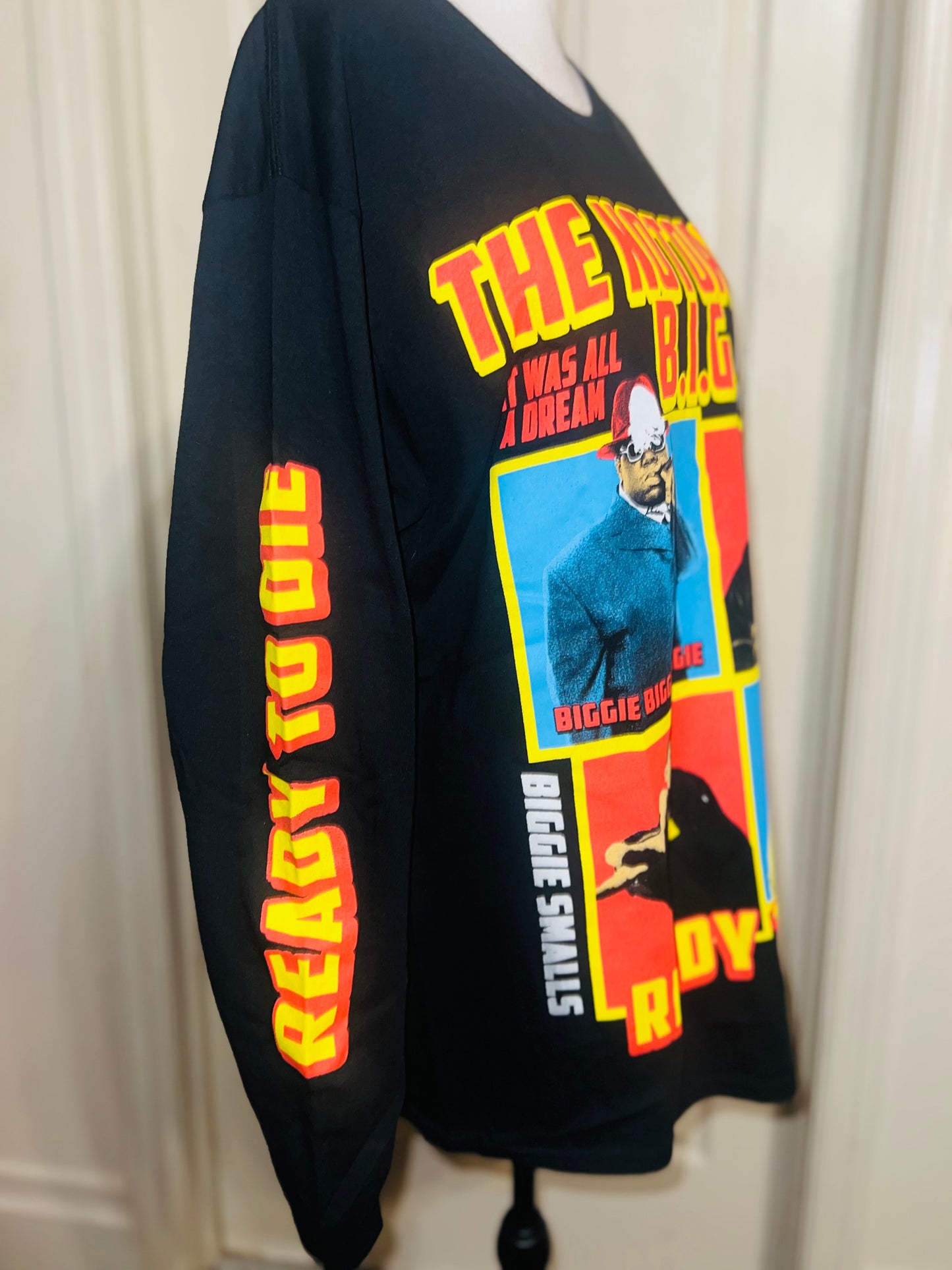 Notorious B.I.G. Oversized Distressed Long Sleeve Tee