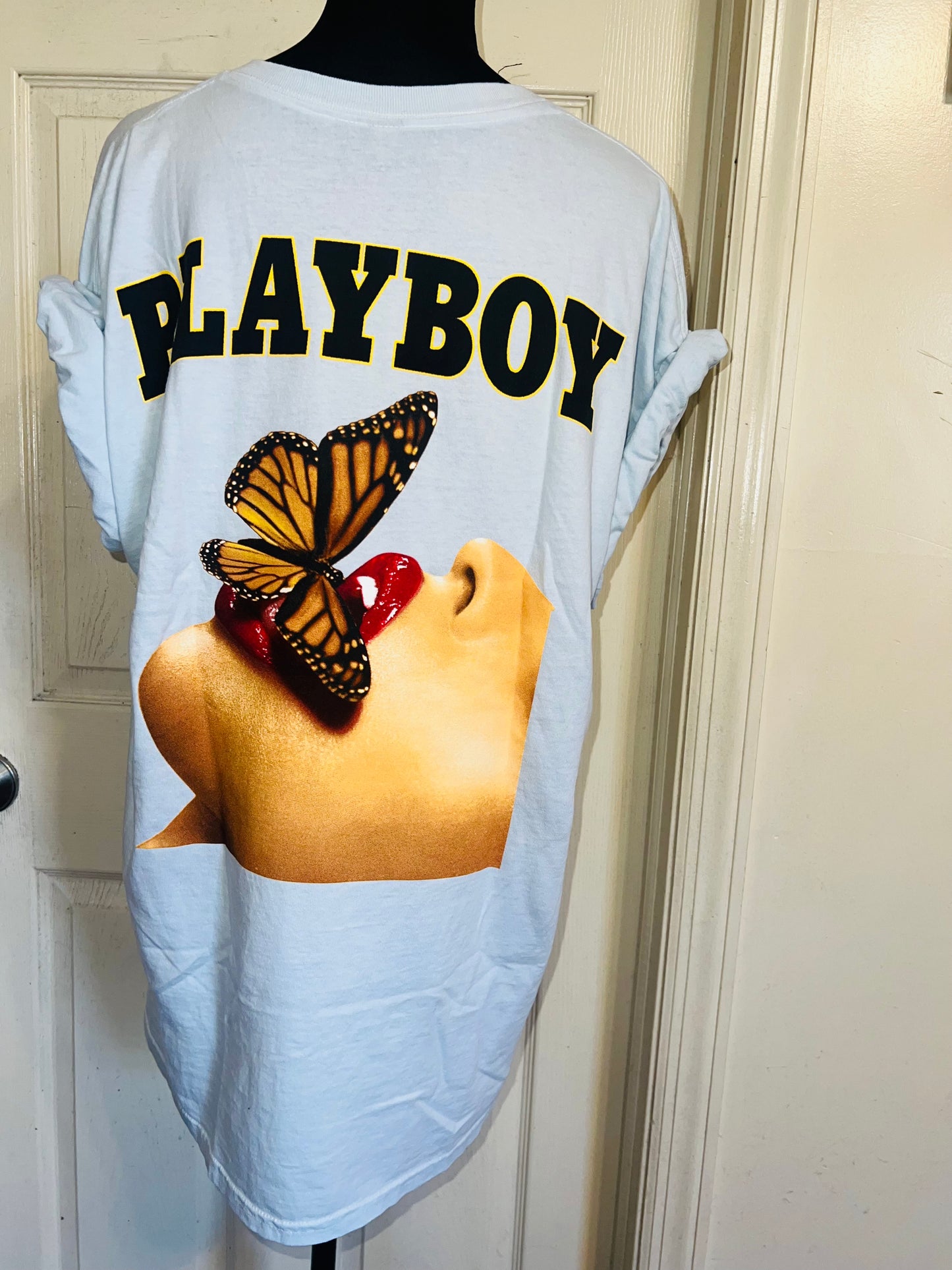Playboy Double Sided Oversized Distressed Tee