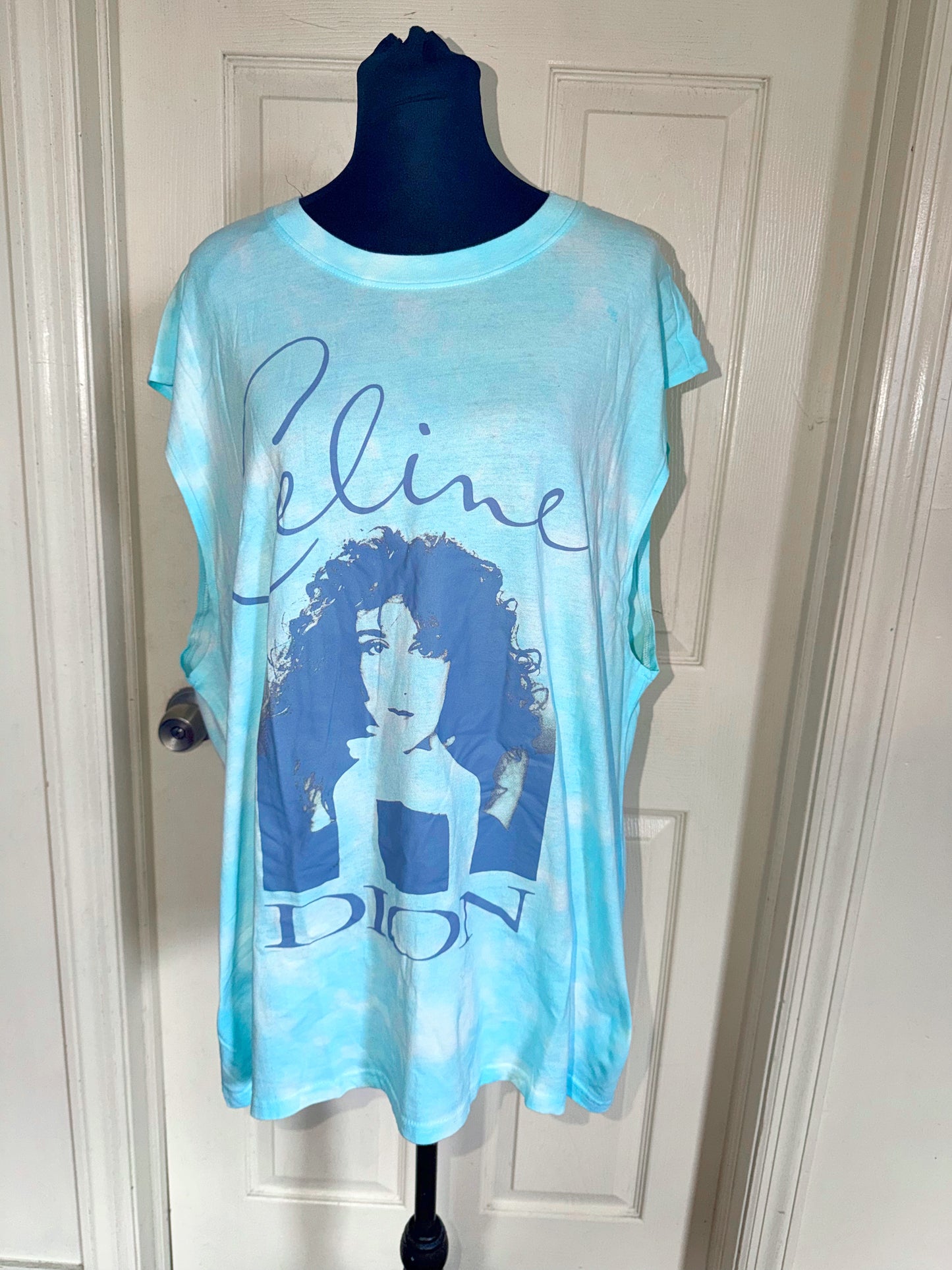 Celine Dion Oversized Distressed Tank