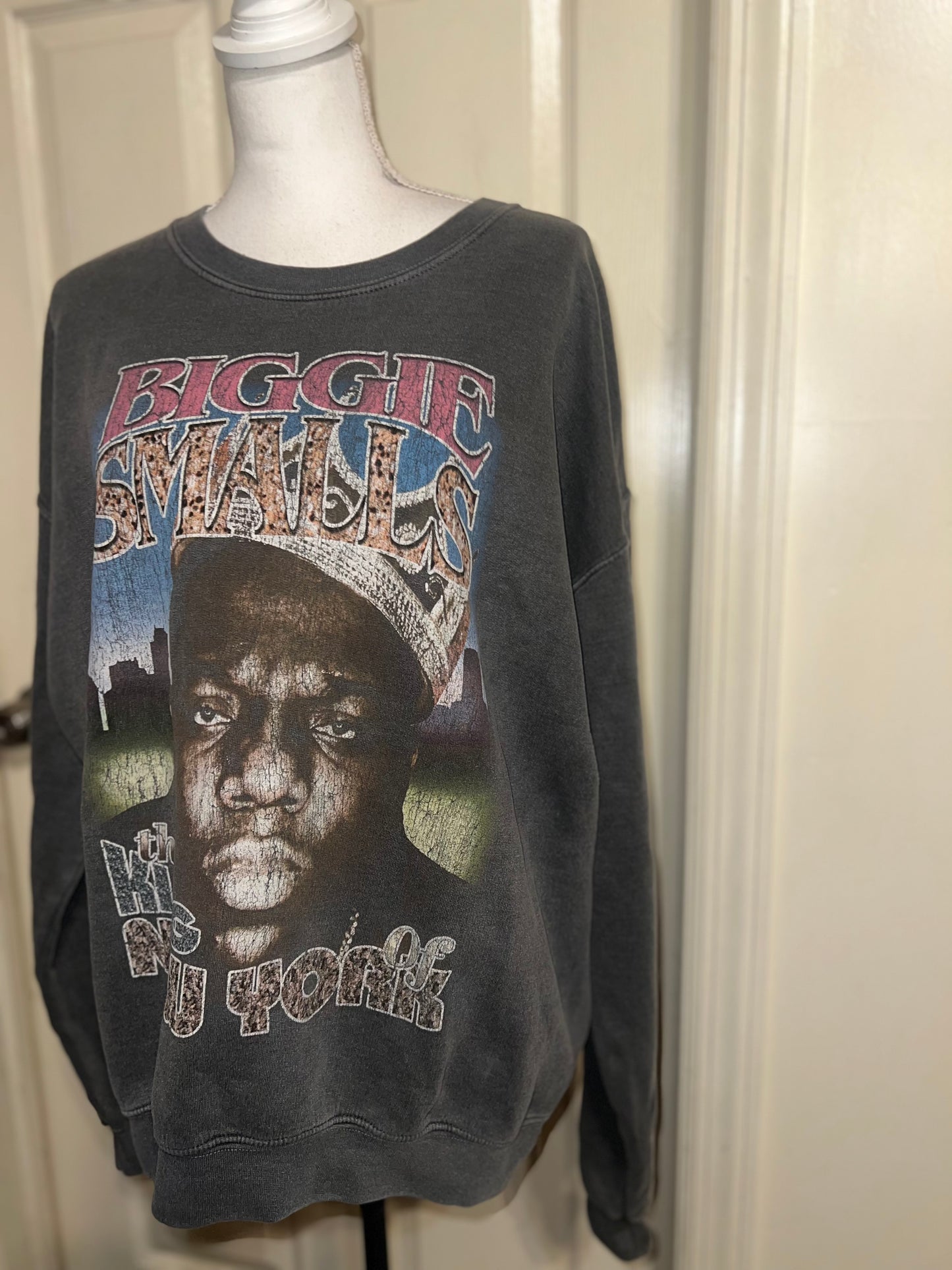 Biggie Smalls Double Sided Oversized Distressed Sweatshirt