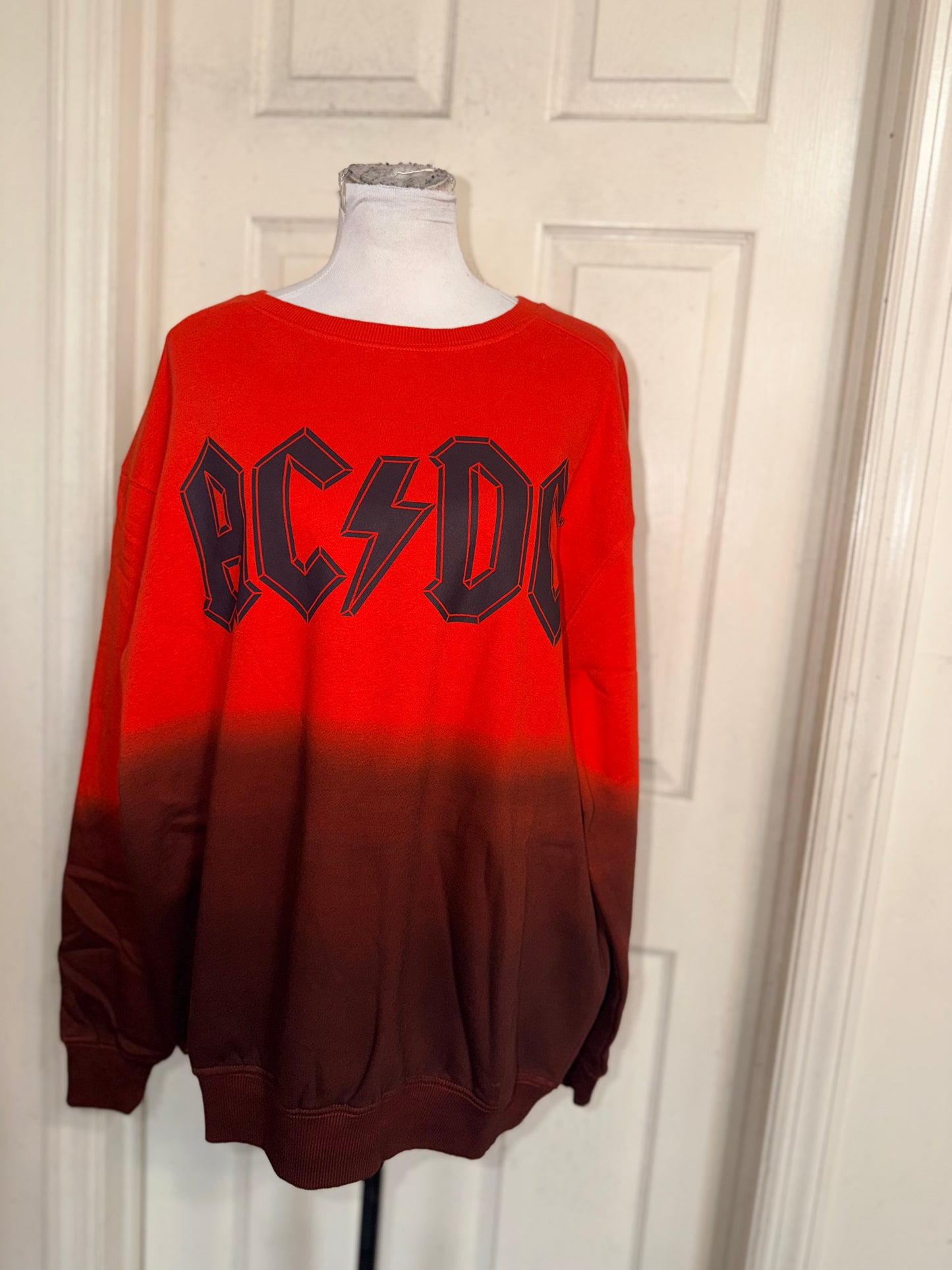 AC/DC Oversized Distressed Sweatshirt