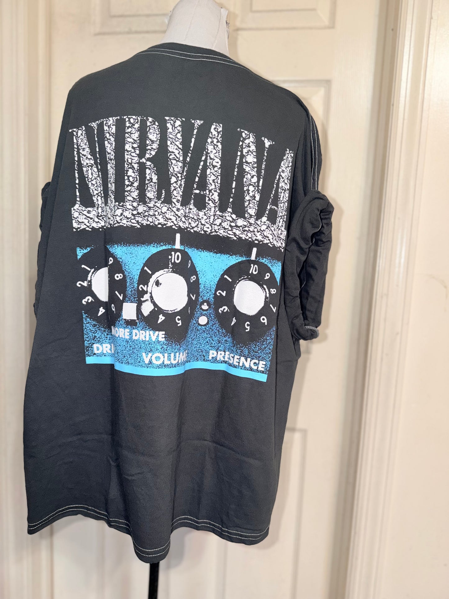 Nirvana Double Sided Oversized Distressed Tee