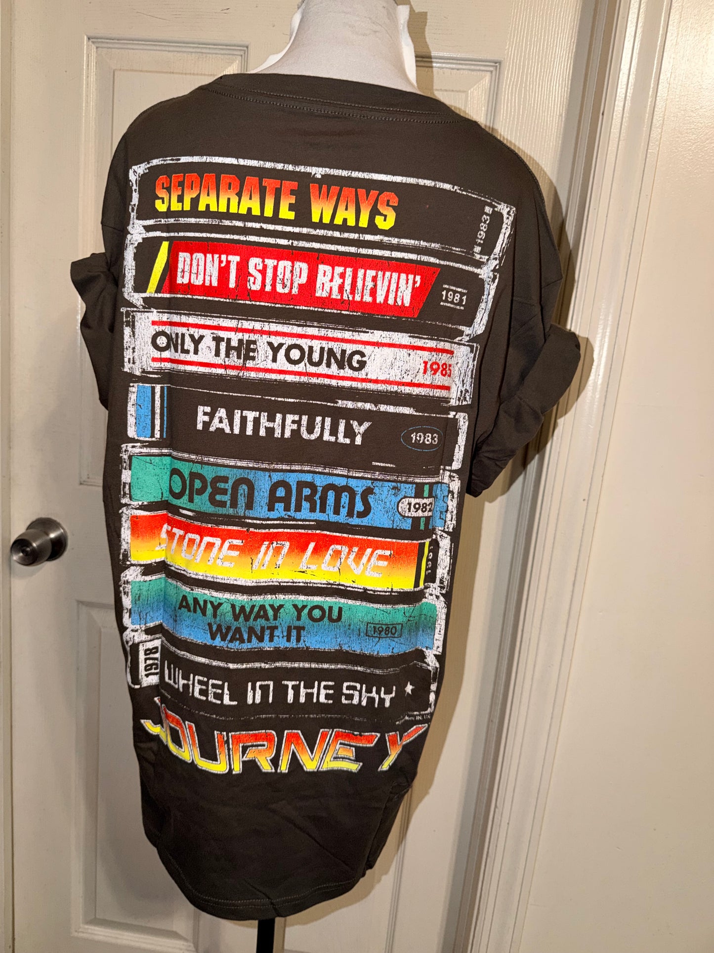 Journey Double Sided Oversized Distressed Tee