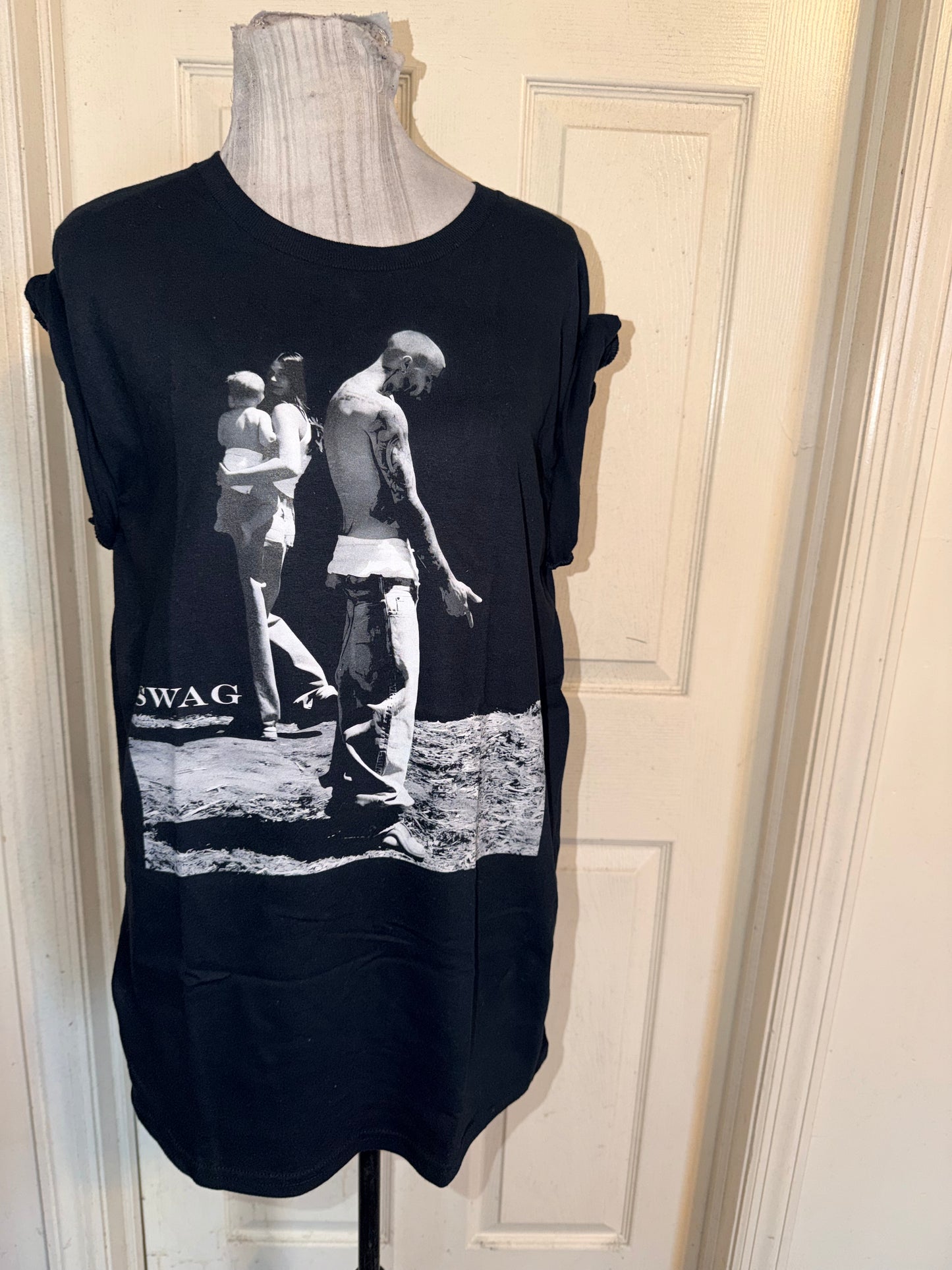 Justin Bieber Double Sided Oversized Distressed Tee