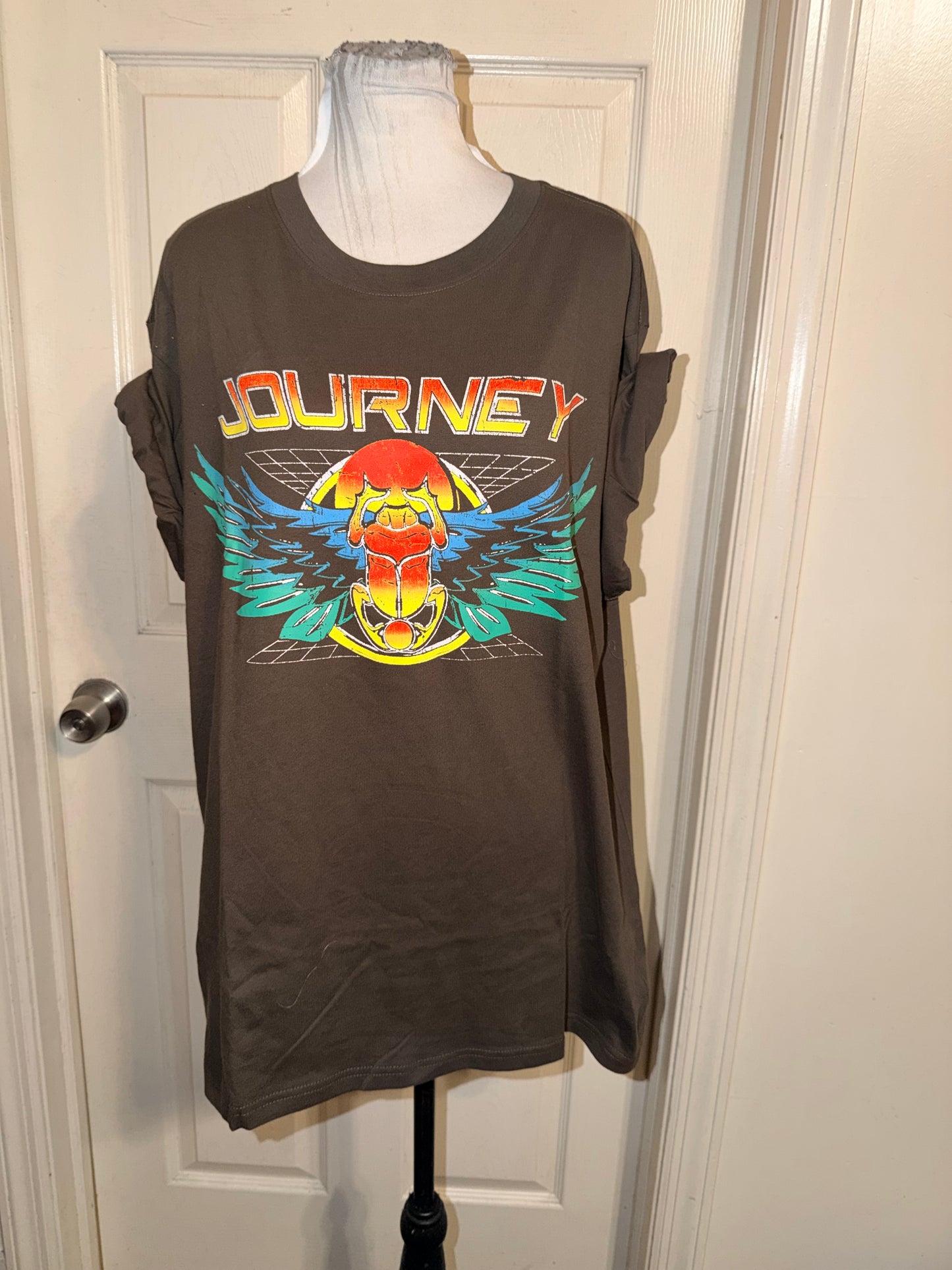 Journey Double Sided Oversized Distressed Tee