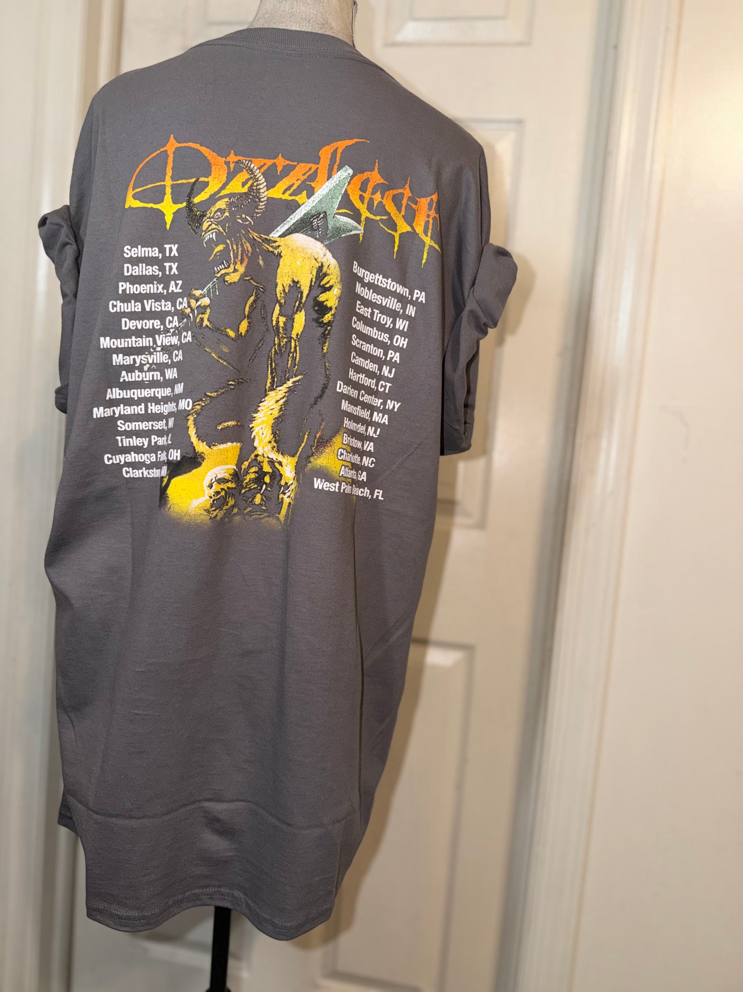 Ozzy Osbourne Ozzfest Double Sided Oversized Distressed Tee