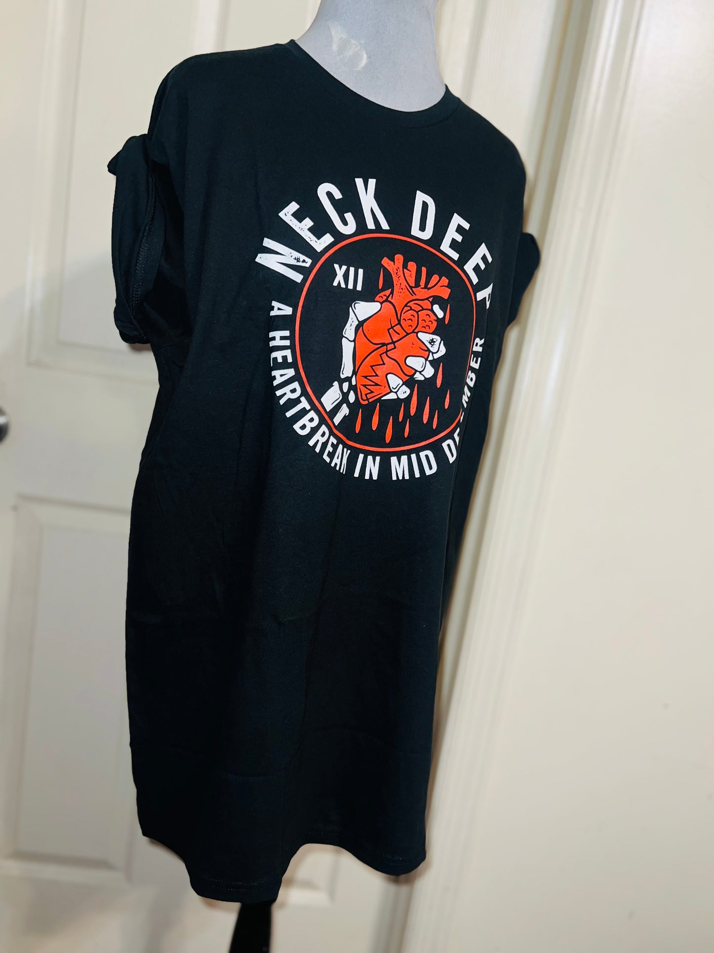 Neck Deep Oversized Distressed Tee