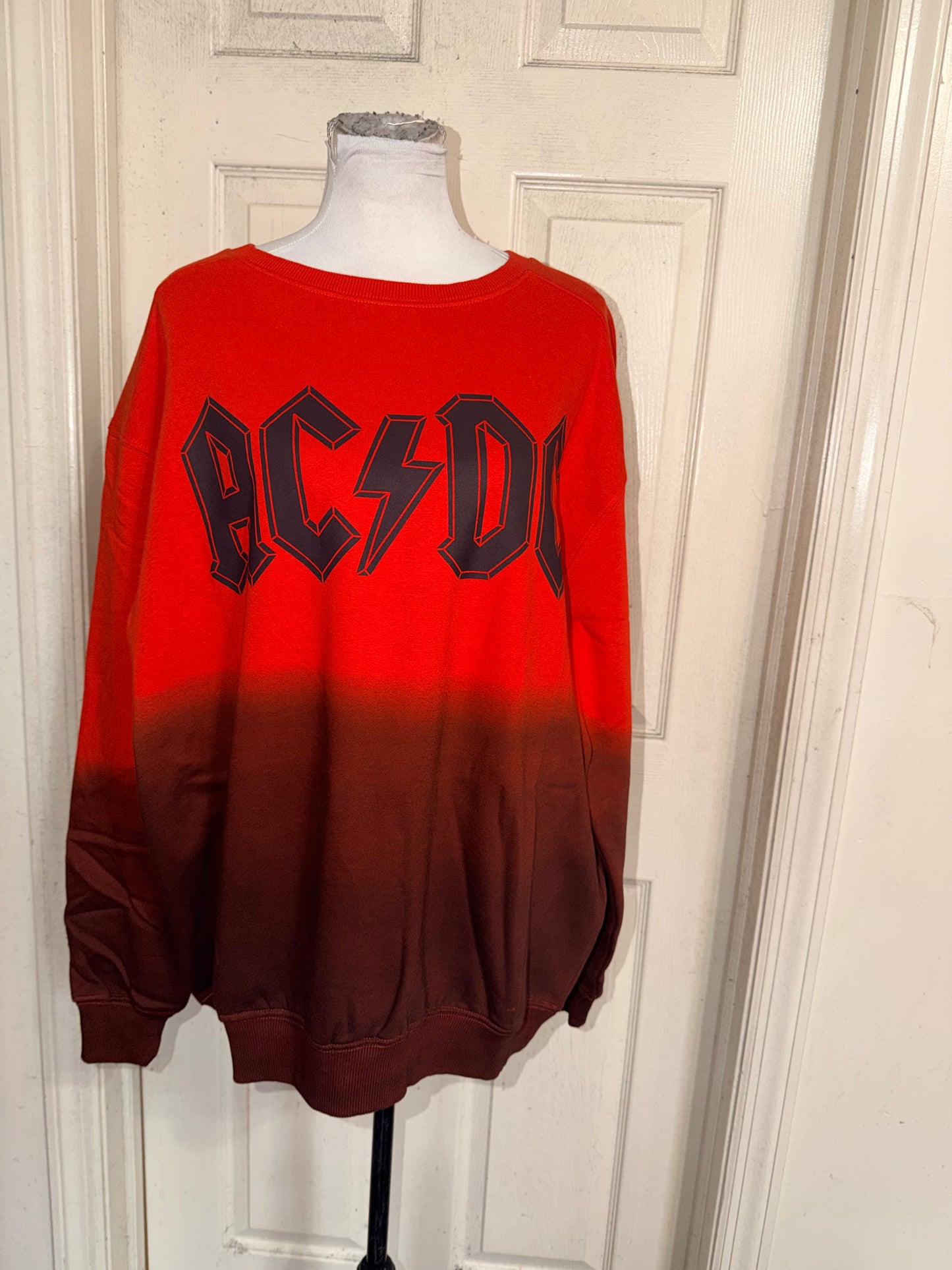 AC/DC Oversized Distressed Sweatshirt